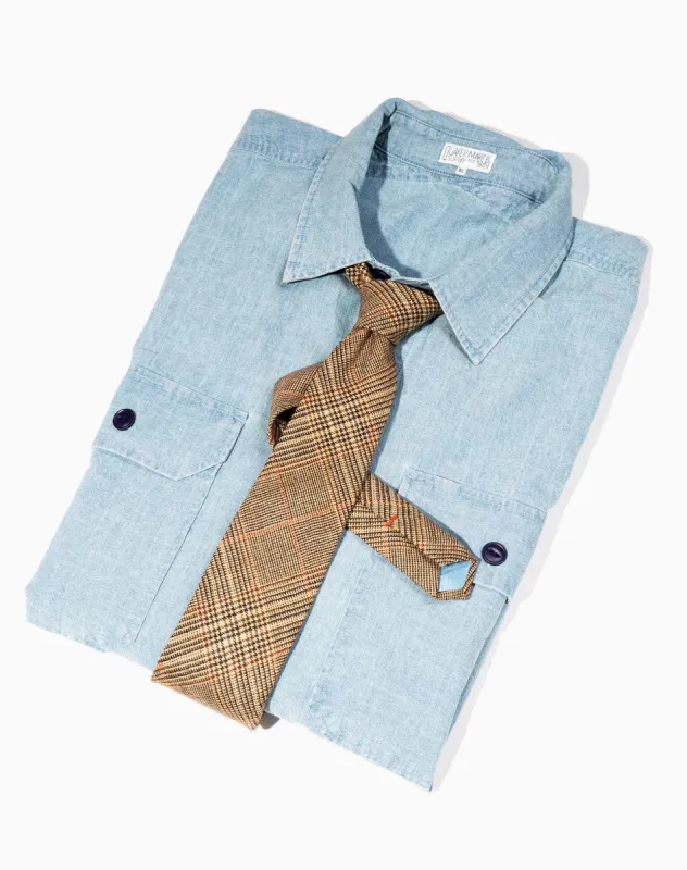 Tie in Brown/Cream Glen Plaid sold by Quaker Marine Supply