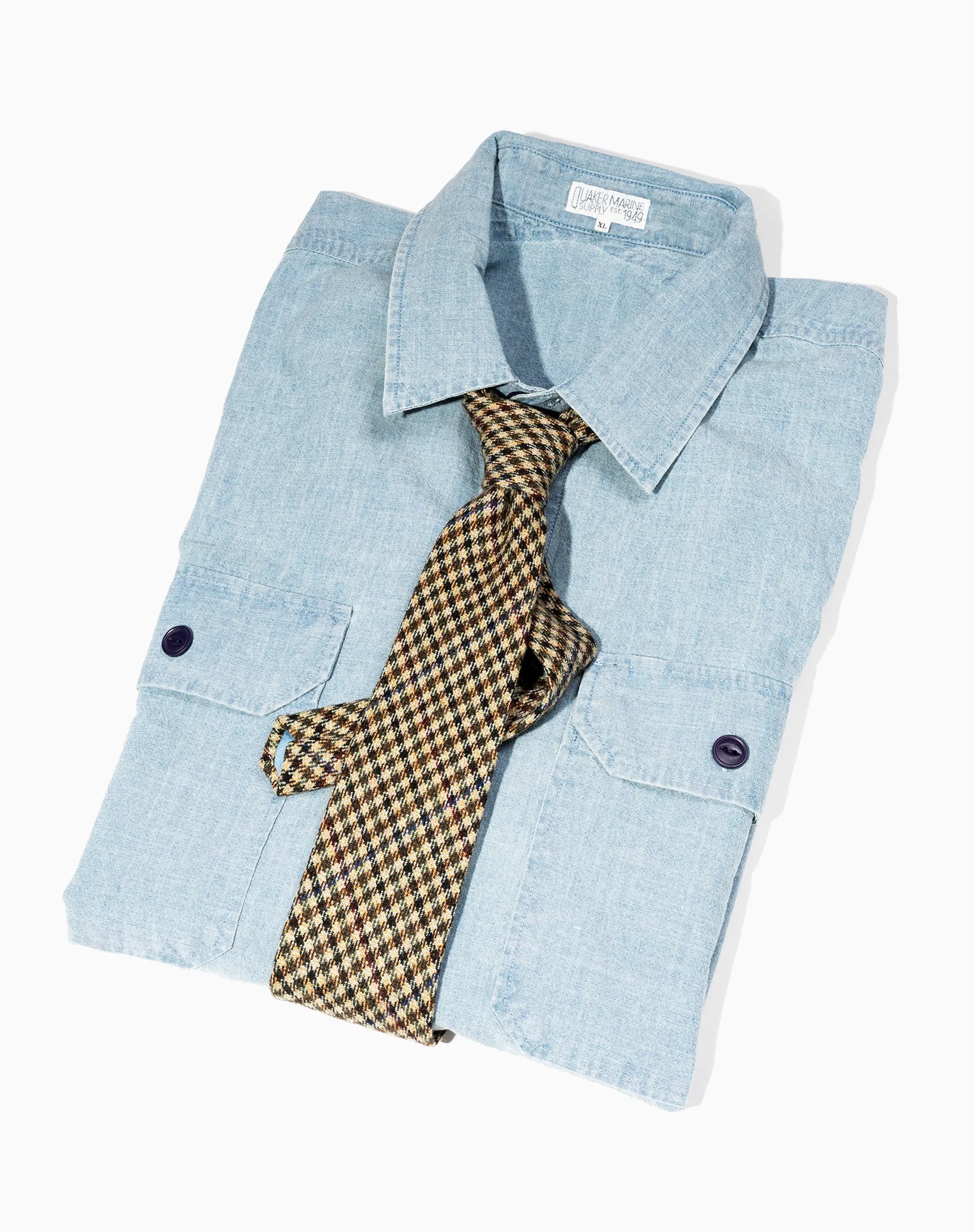 Tie in Club Check Tweed sold by Quaker Marine Supply