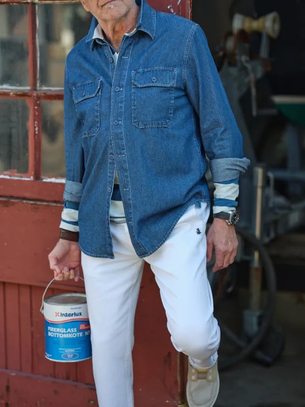 Monterey Pant in White Canvas sold by Quaker Marine Supply