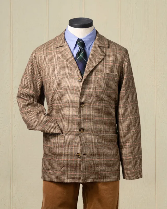 Lambswool Loafer Jacket in Chestnut Glen Plaid sold by Quaker Marine Supply