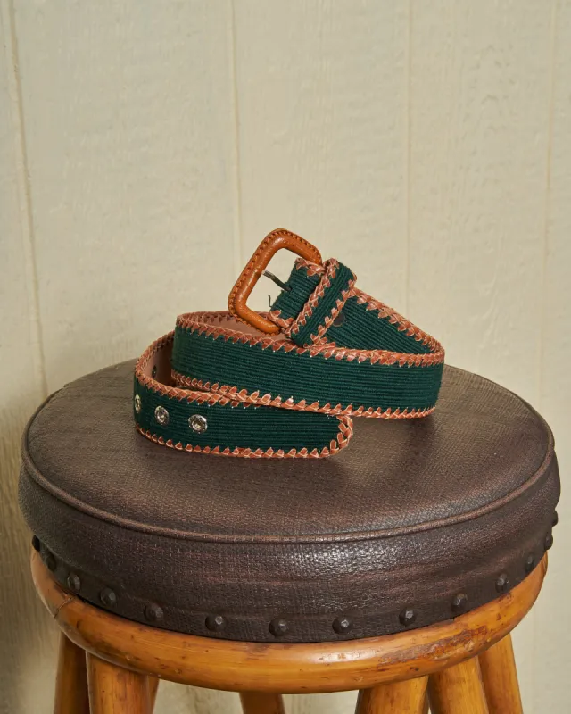 Guatemalan Whip Stitched Belt in Solid Pine sold by Quaker Marine Supply