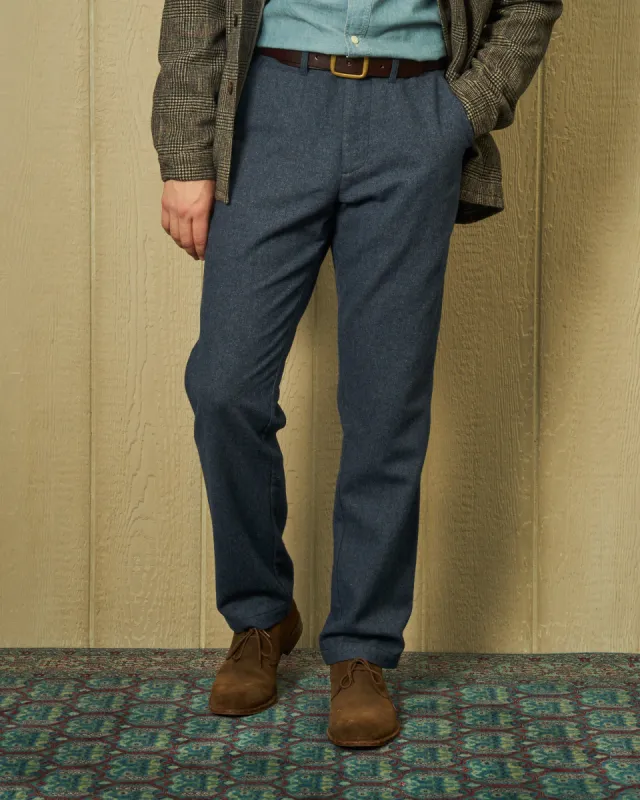 Camden Pant in Air Force Blue Washed Wool sold by Quaker Marine Supply