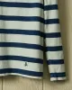 Long Sleeve Indigo Polo in Blue/Antique White Wide Stripe sold by Quaker Marine Supply