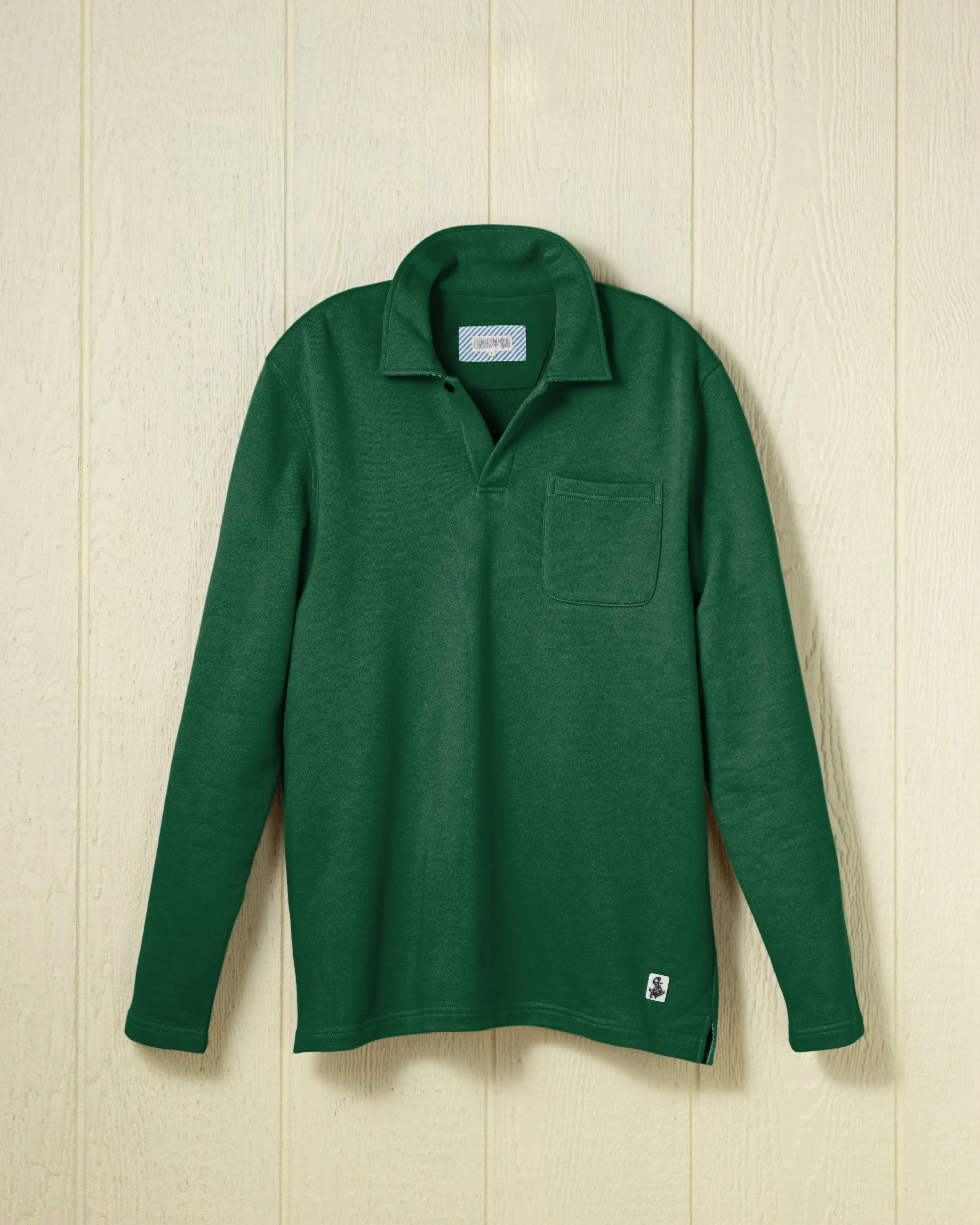 Acadia Polo in Spruce Loopback Terry sold by Quaker Marine Supply