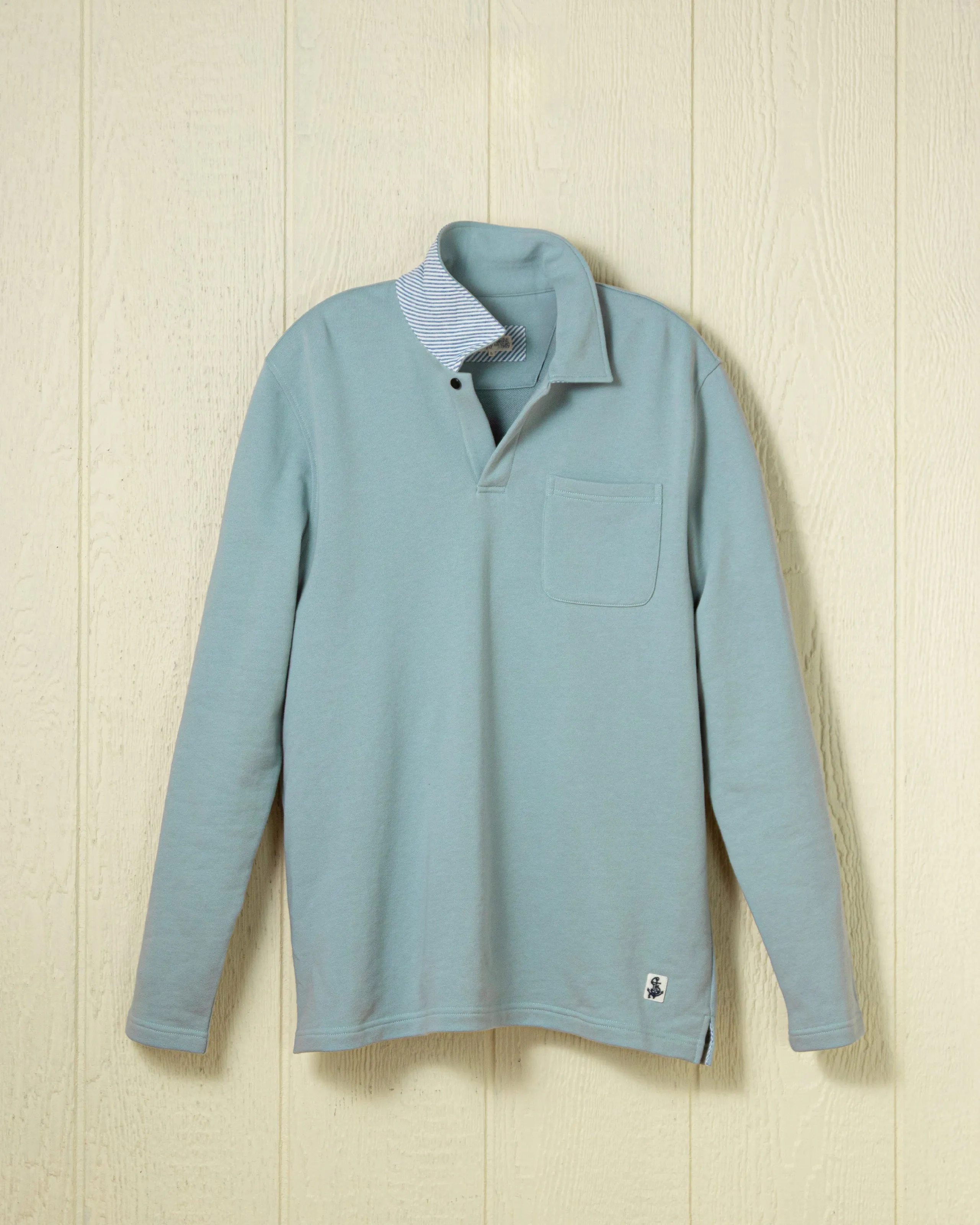 Acadia Polo in Mist Loopback Terry sold by Quaker Marine Supply product image thumbnail 2