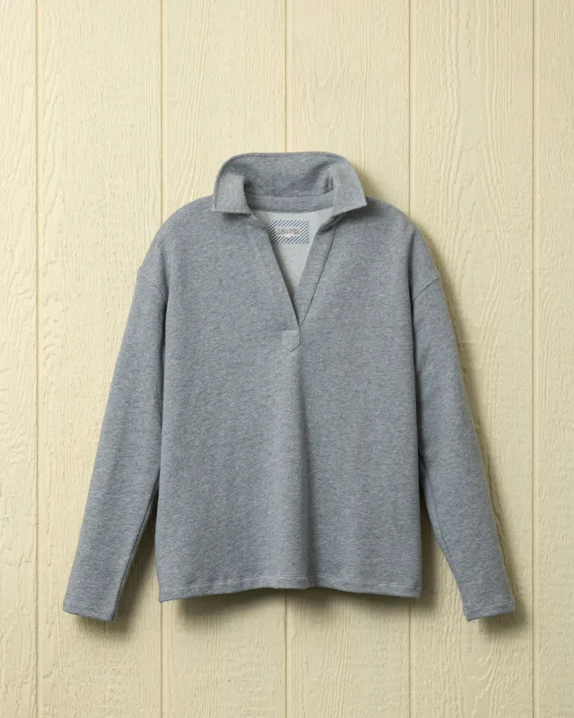 Inlet Pullover in Athletic Heather Loopback Terry sold by Quaker Marine Supply