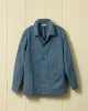 French Workman’s Jacket in Navy Salt Washed Herringbone sold by Quaker Marine Supply