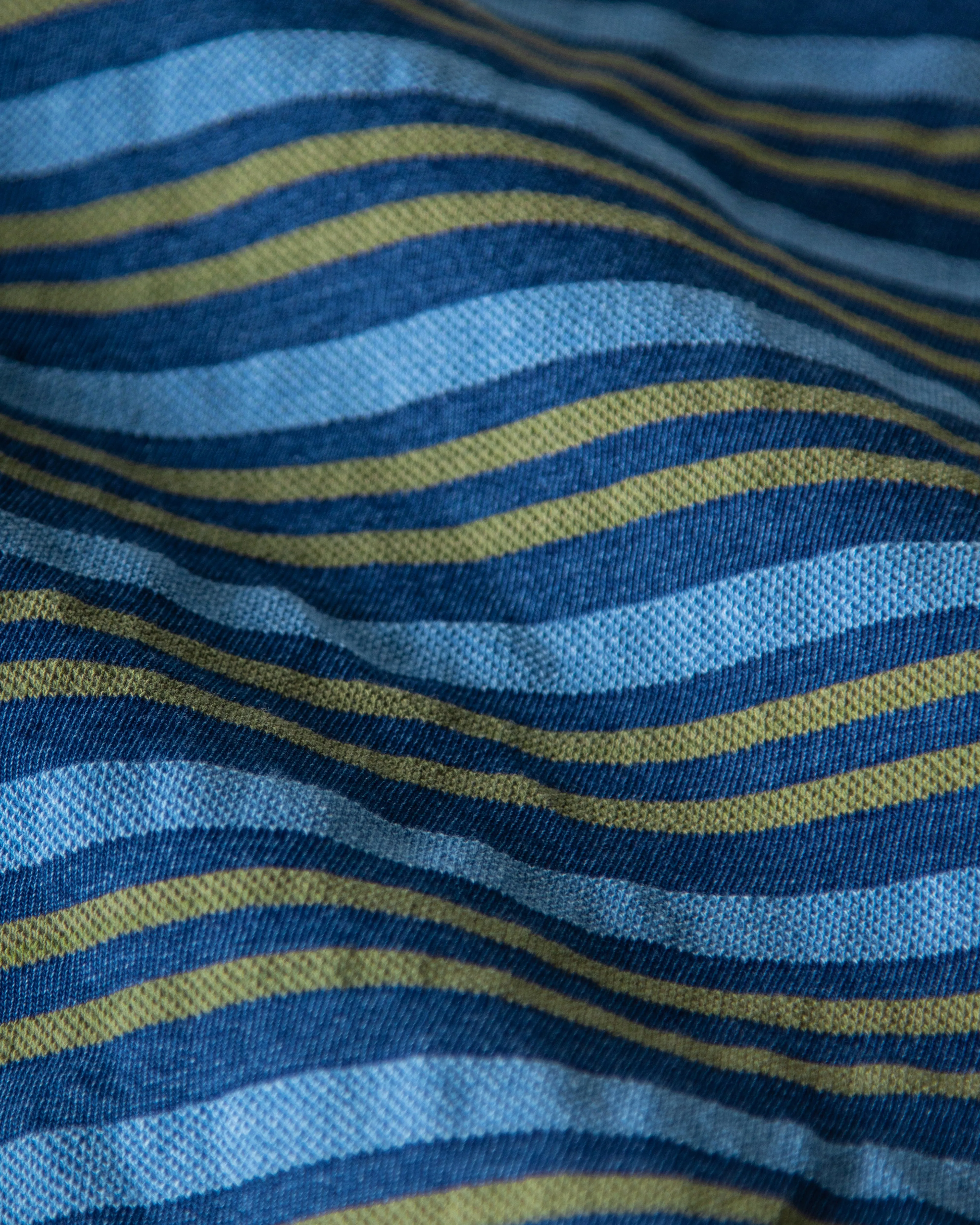 Long Sleeve Indigo Pique Polo in Old Gold sold by Quaker Marine Supply product image thumbnail 4