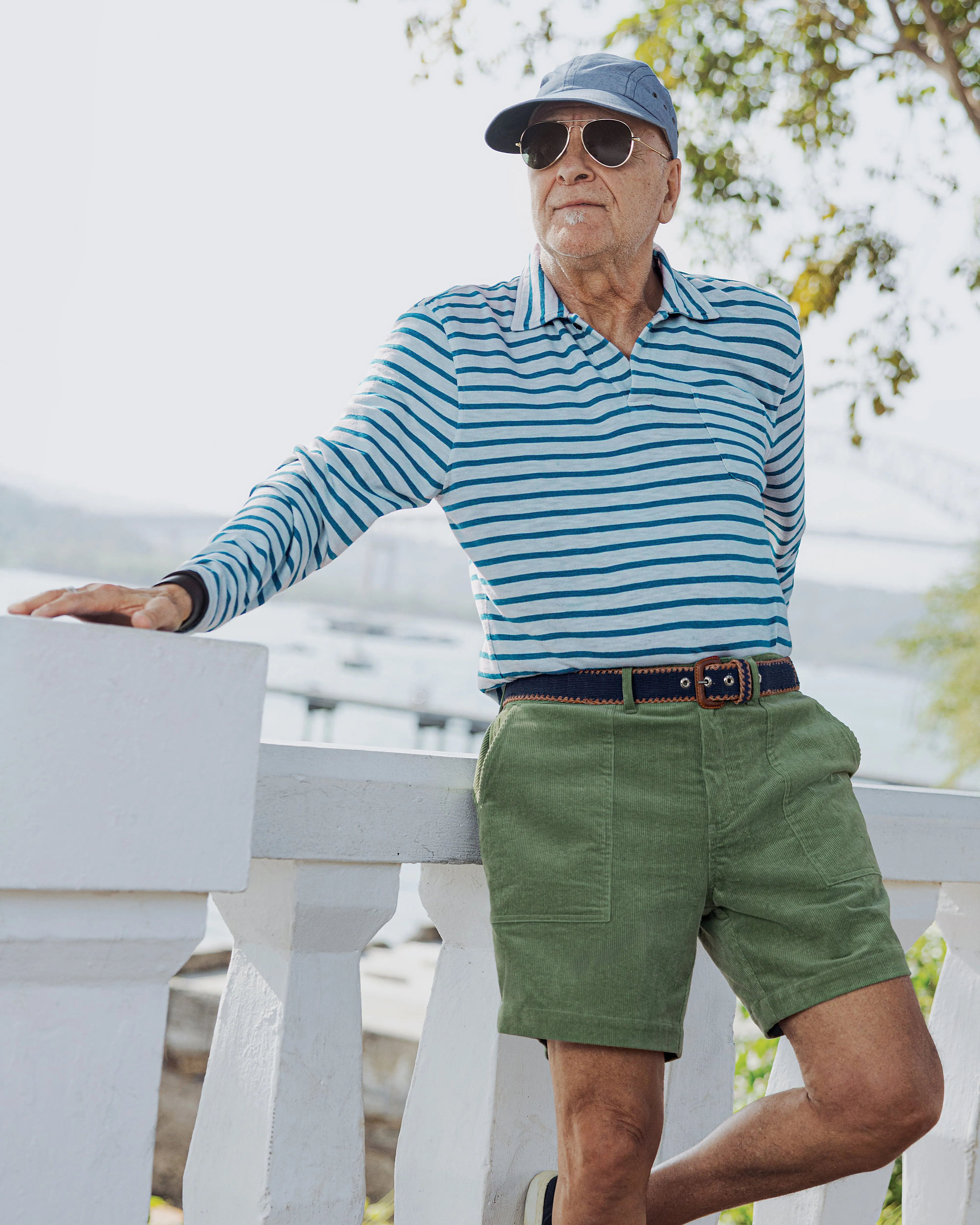 Long Sleeve Indigo Overdyed Polo in Coastal Blue sold by Quaker Marine Supply product image thumbnail 2