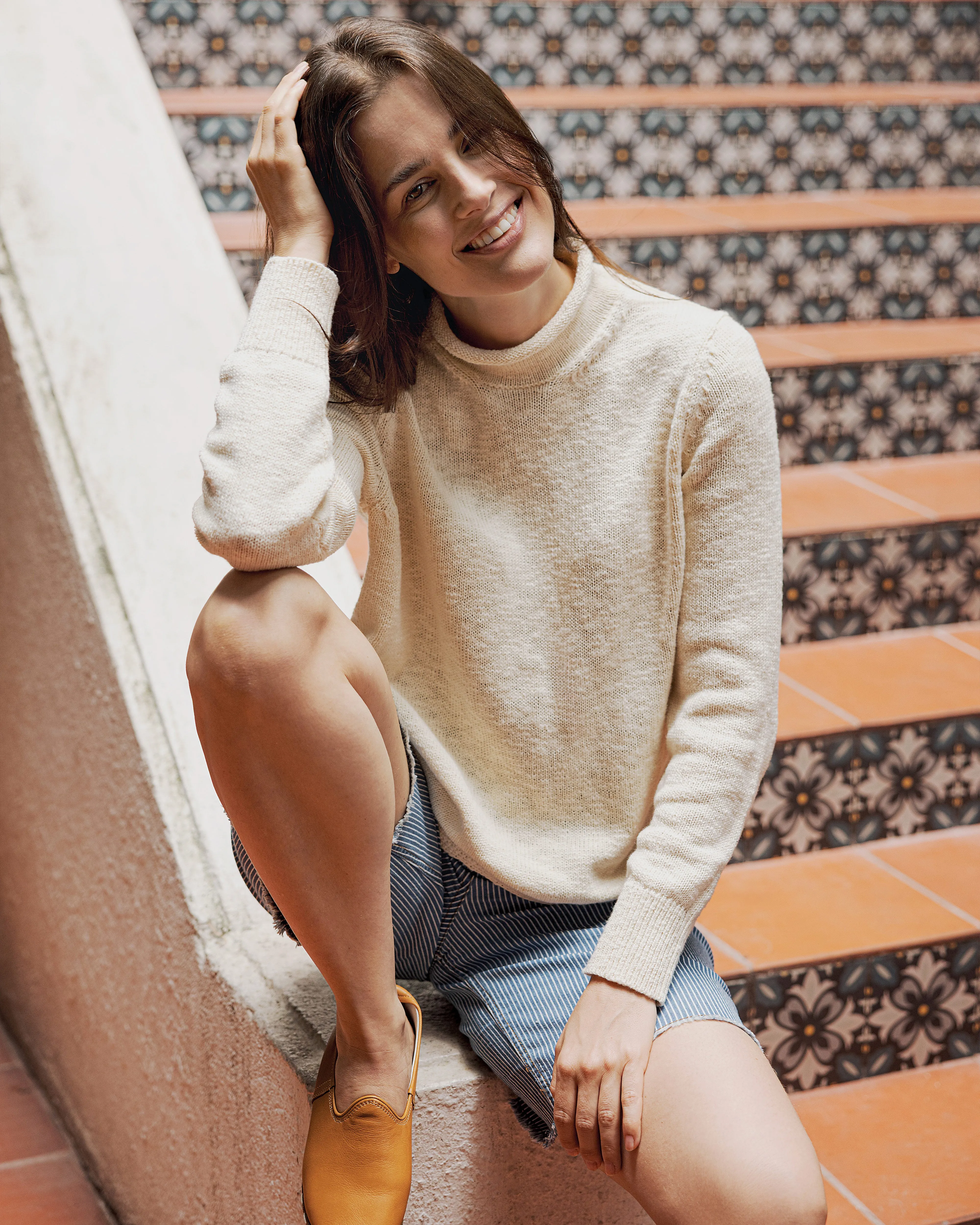 Women's Homespun Fisherman's Sweater in Natural sold by Quaker Marine Supply