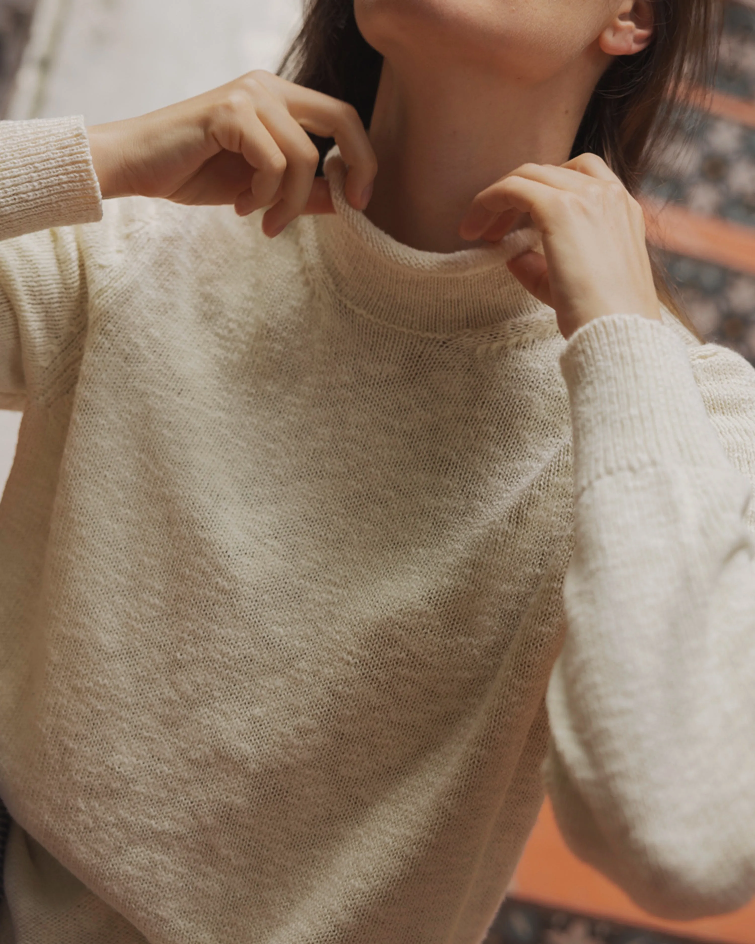 Women's Homespun Fisherman's Sweater in Natural sold by Quaker Marine Supply product image thumbnail 3