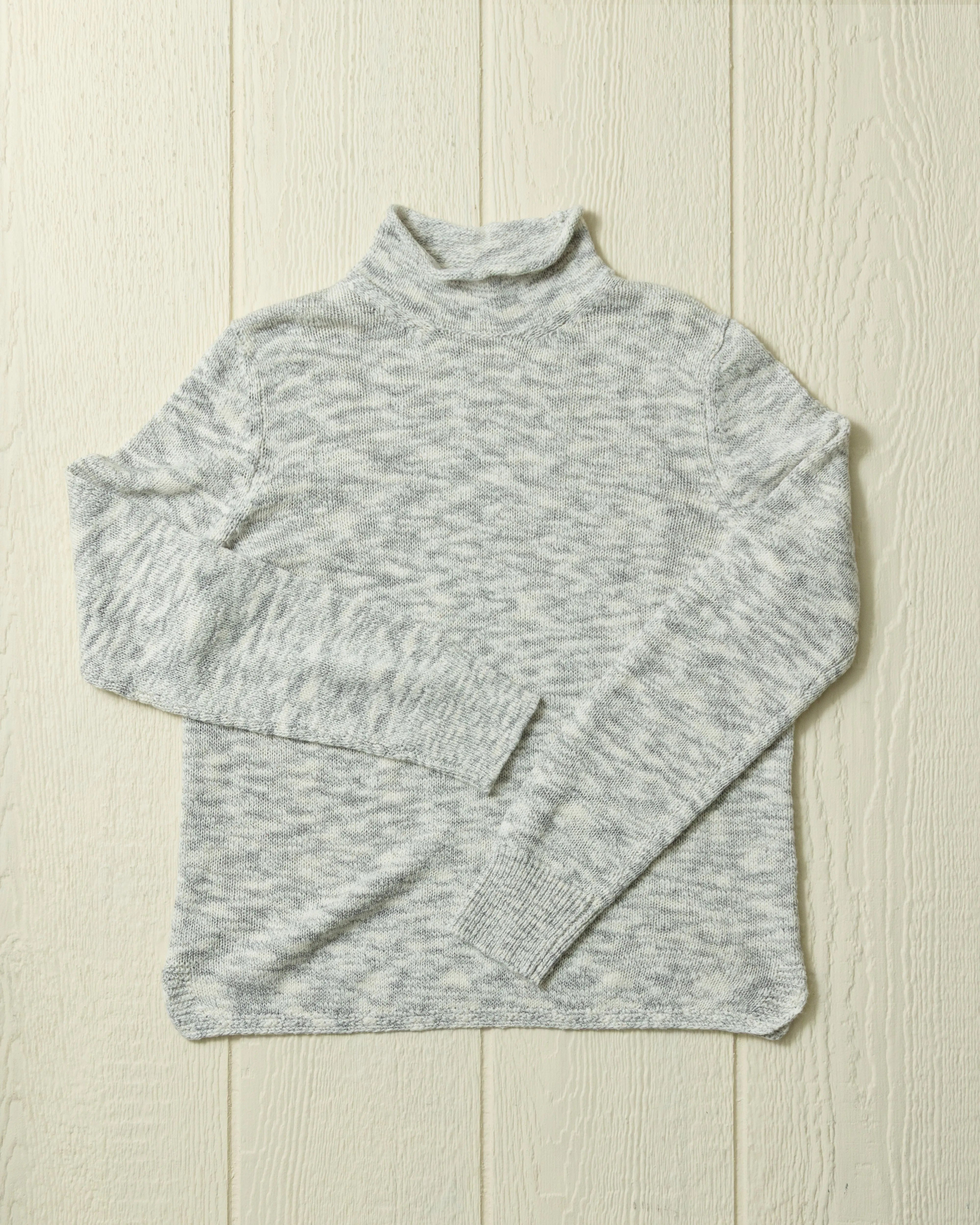 Women's Homespun Fisherman's Sweater in Grey Marl/Natural sold by Quaker Marine Supply