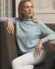 Women's Homespun Fisherman's Sweater in Coastal Blue Marl/Natural sold by Quaker Marine Supply