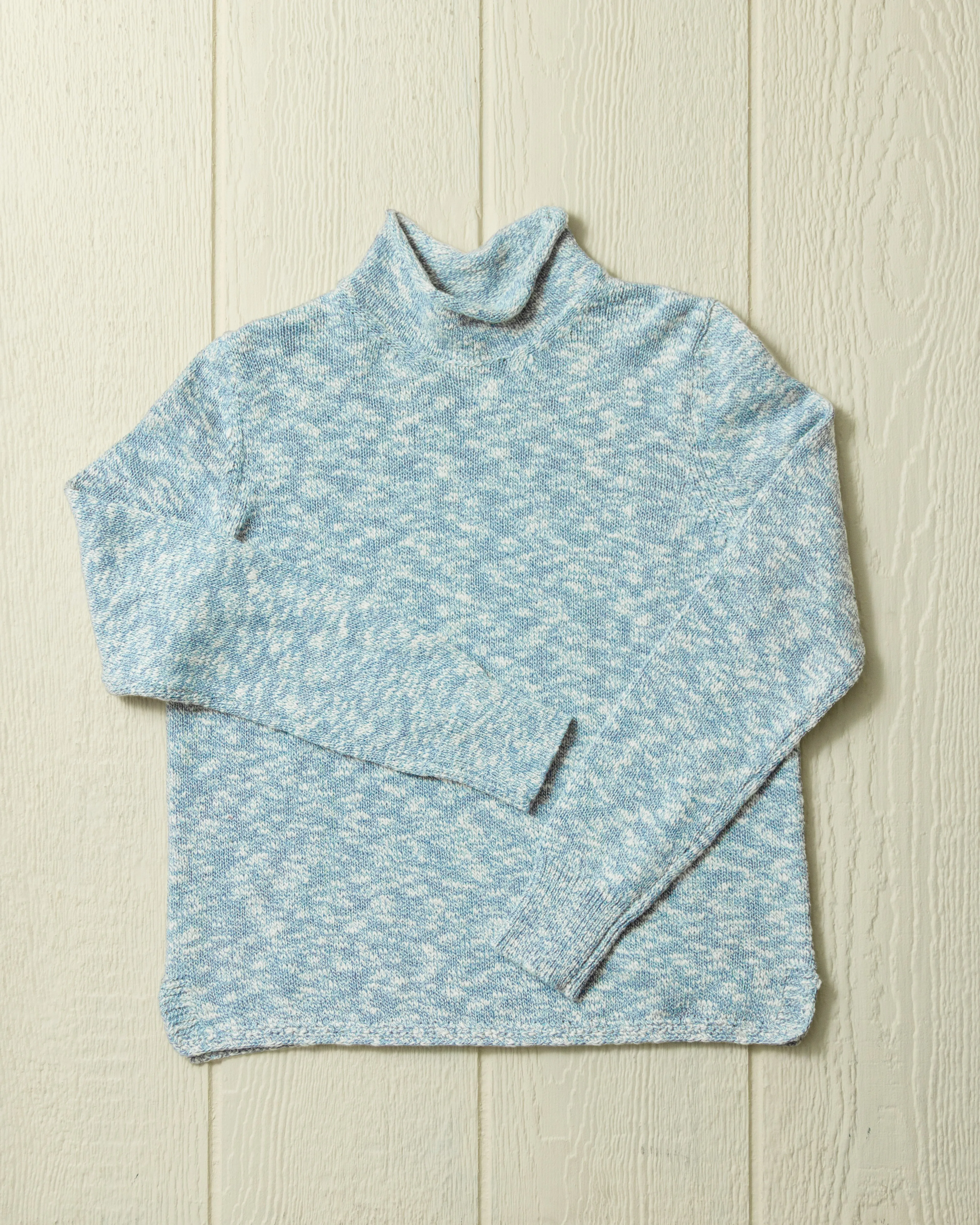 Women's Homespun Fisherman's Sweater in Coastal Blue Marl/Natural sold by Quaker Marine Supply product image thumbnail 2