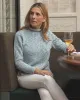 Women's Homespun Fisherman's Sweater in Coastal Blue Marl/Natural sold by Quaker Marine Supply