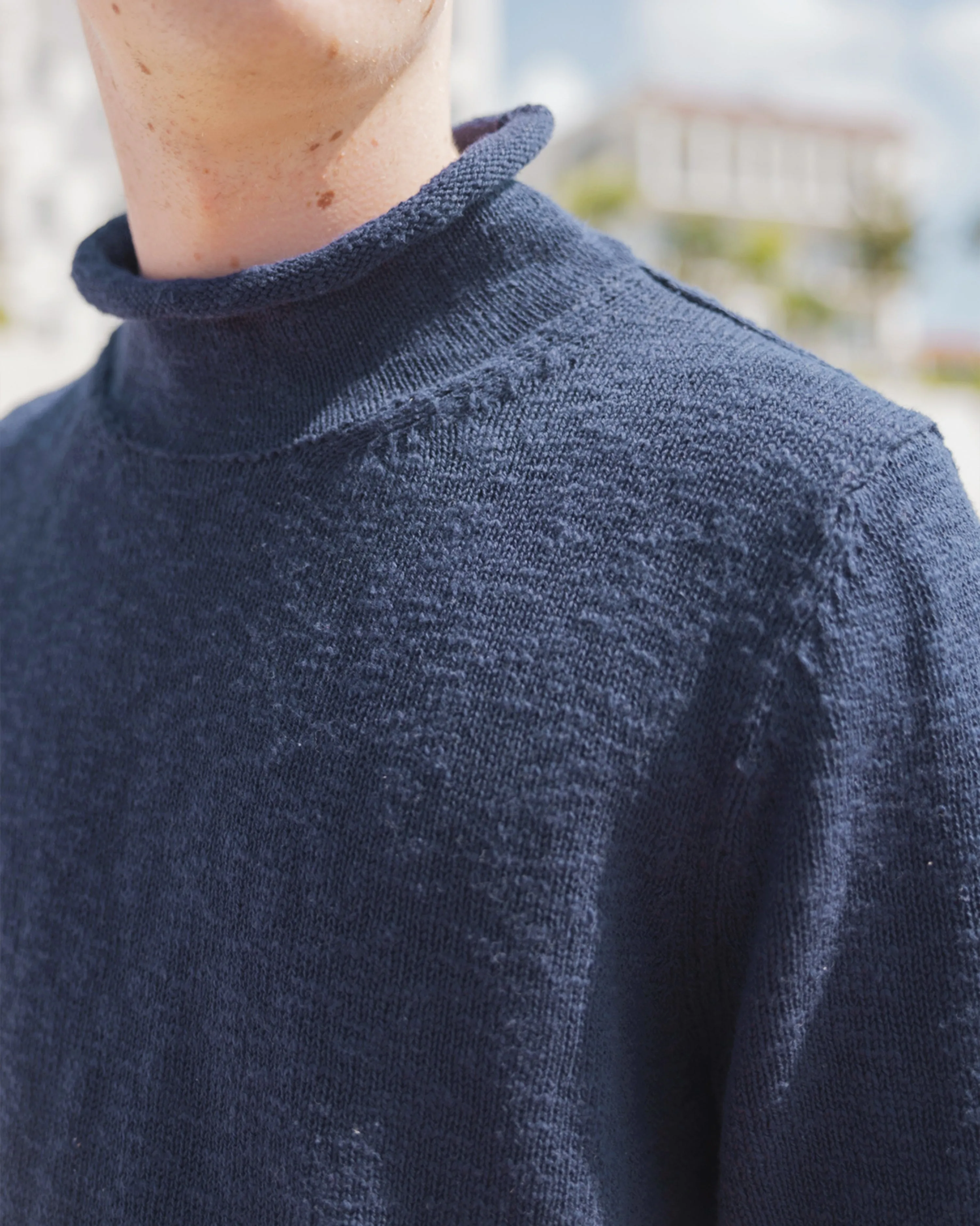 Homespun Fisherman's Sweater in Navy sold by Quaker Marine Supply product image thumbnail 3
