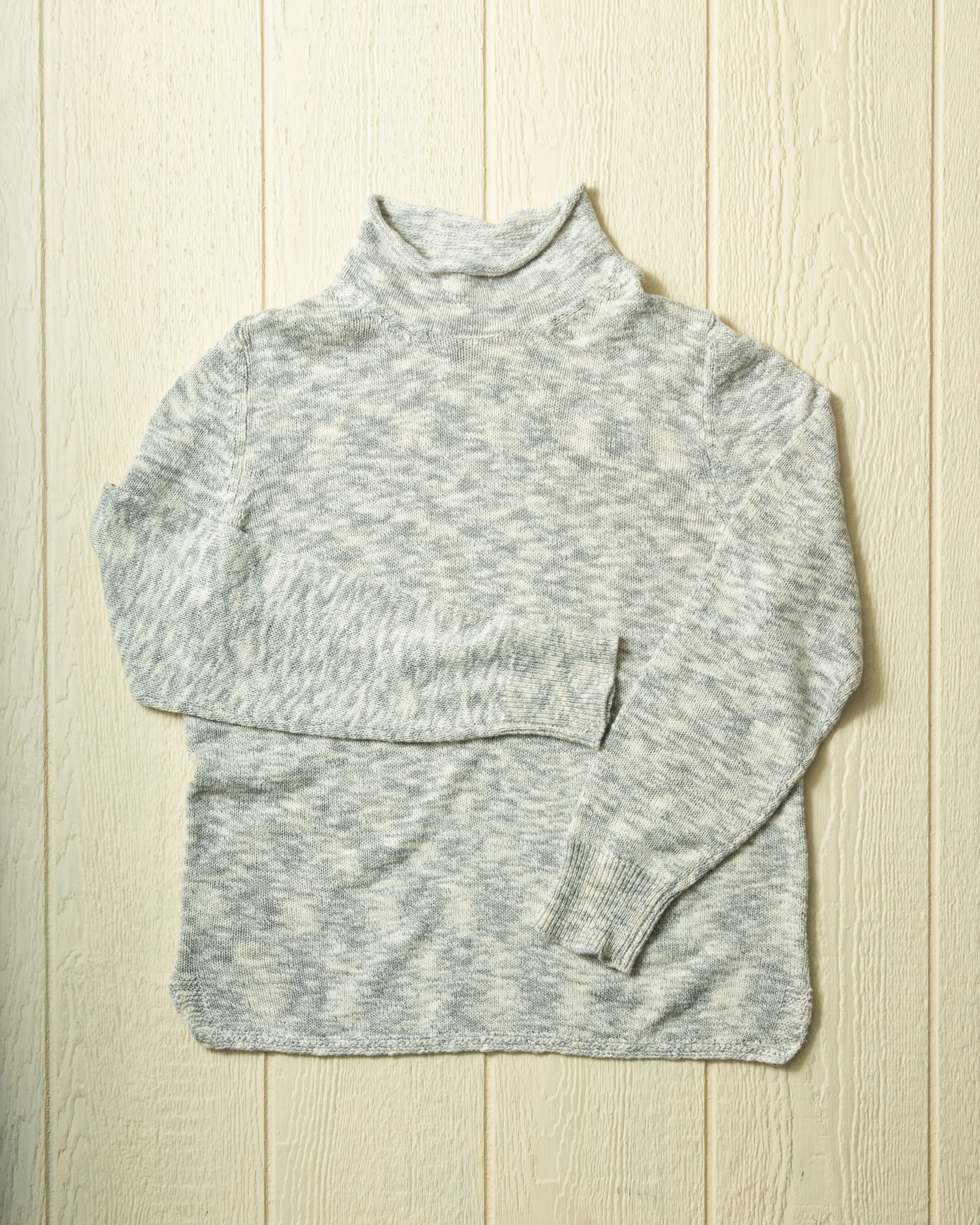 Homespun Fisherman's Sweater in Grey Marl/Natural sold by Quaker Marine Supply