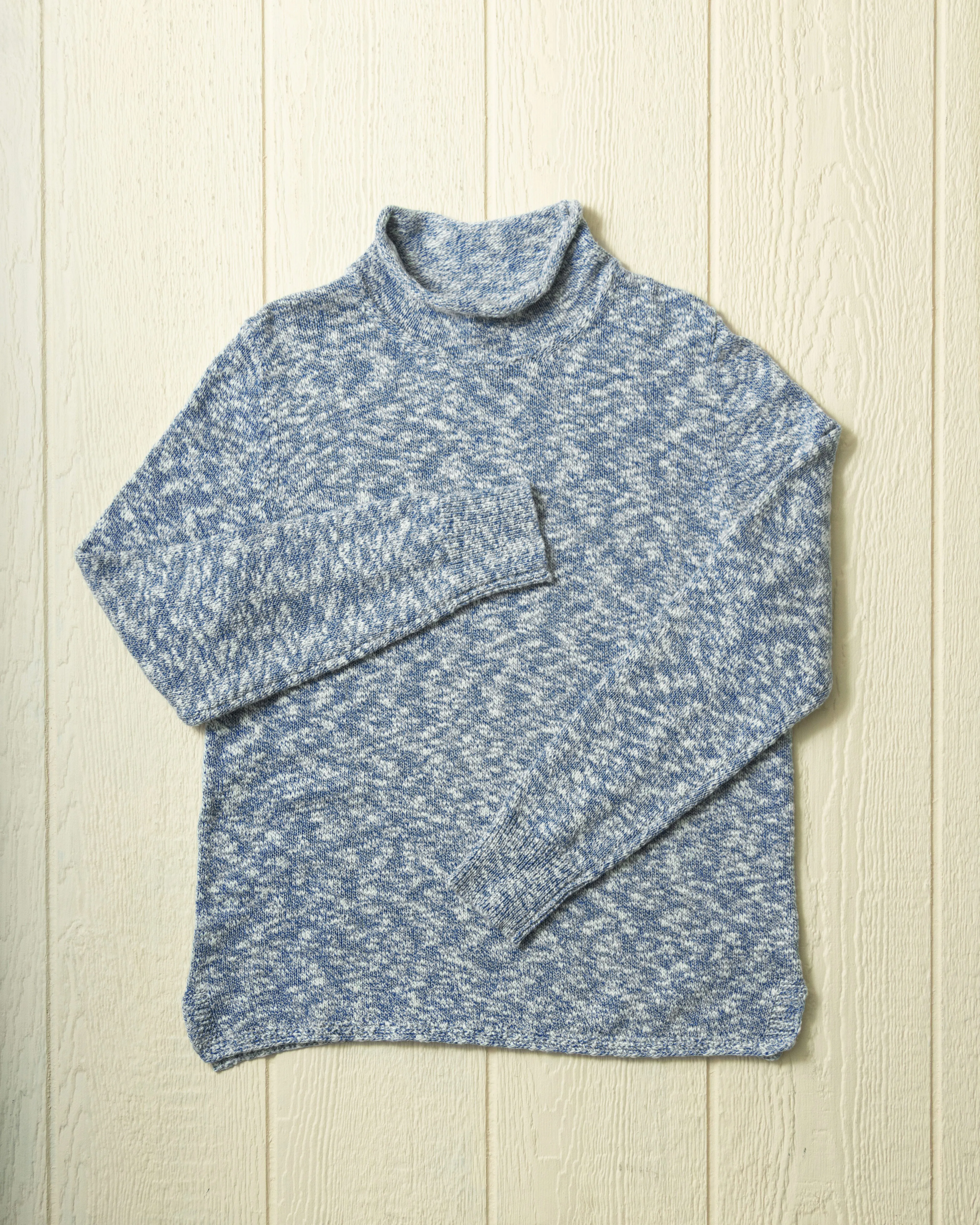 Homespun Fisherman's Sweater in Navy Marl/Natural sold by Quaker Marine Supply