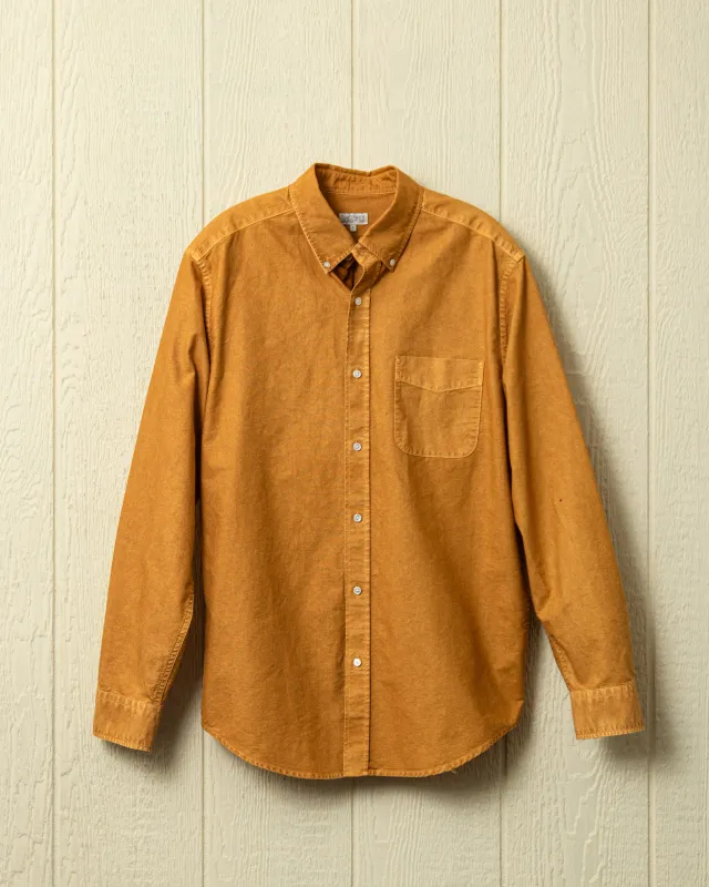 Garment Dyed Oxford Shirt in Old Gold sold by Quaker Marine Supply