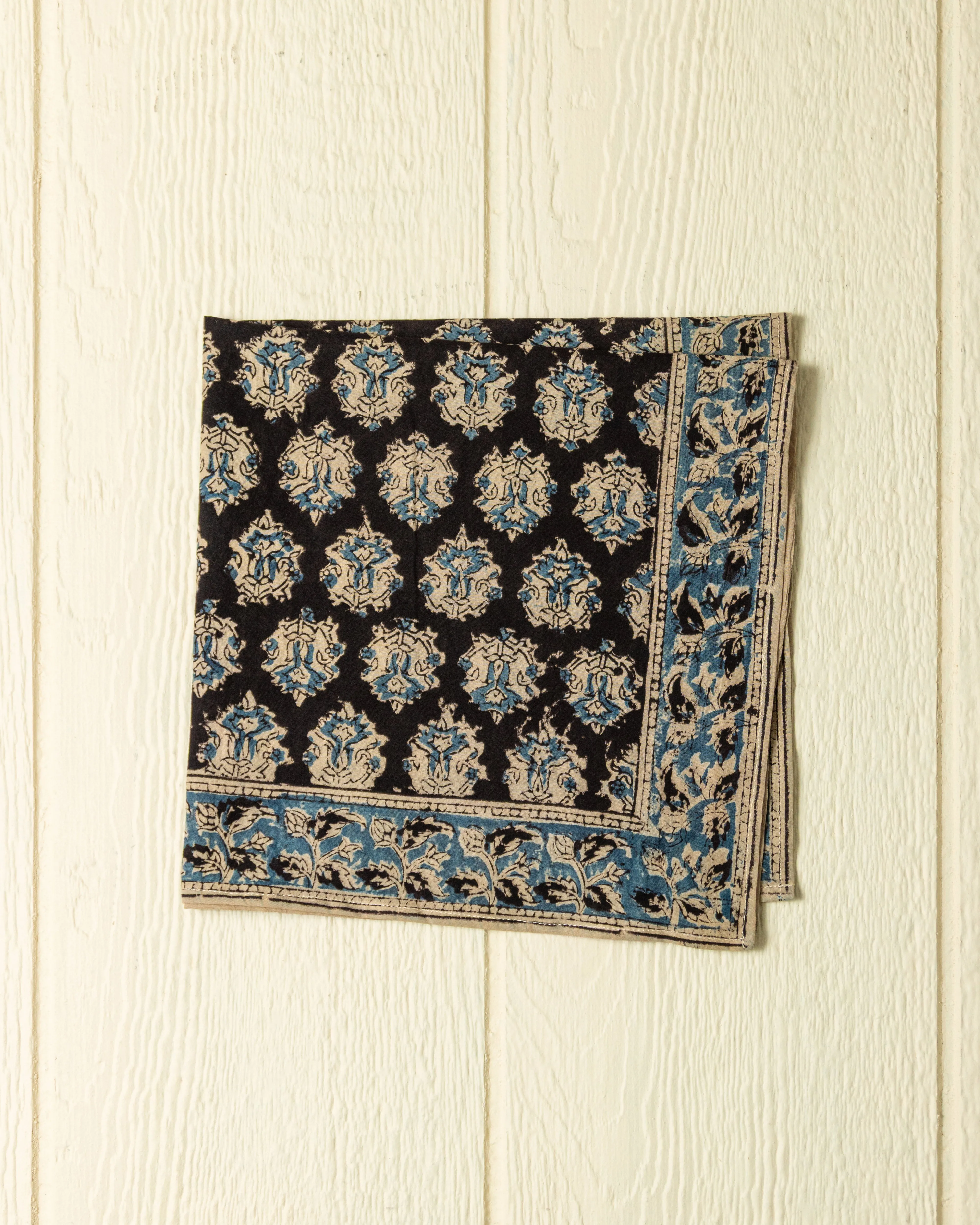 Hand Blocked Bandana in Midnight sold by Quaker Marine Supply