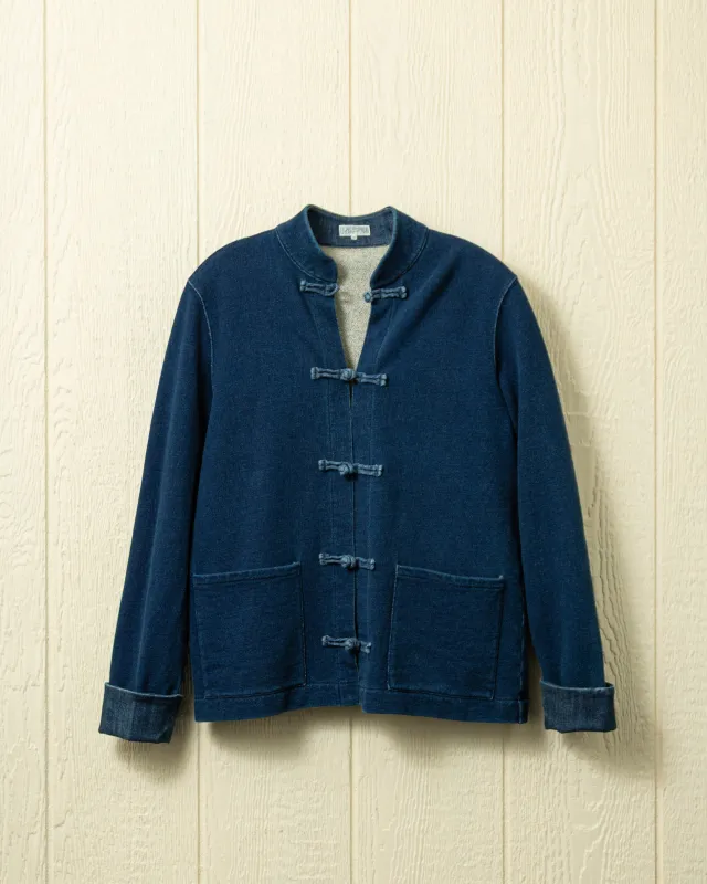 Martinique Jacket in Dark Wash Indigo Loopback Terry sold by Quaker Marine Supply