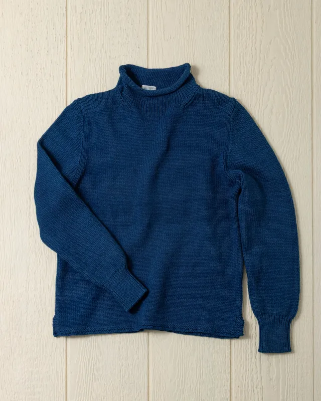 Women's Deep Sea Fisherman's Sweater in Indigo sold by Quaker Marine Supply