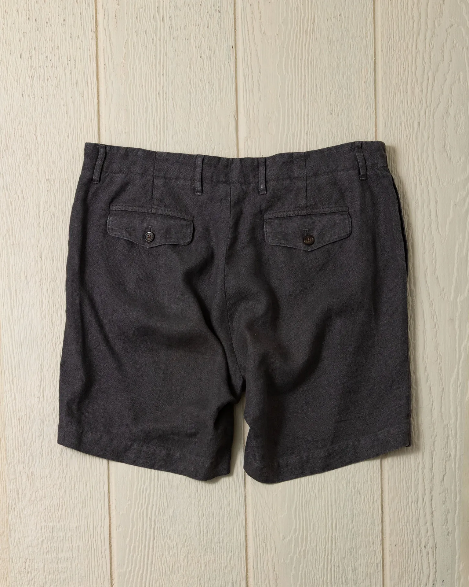 Garment Dyed Linen Camden Short in Graphite sold by Quaker Marine Supply product image thumbnail 2