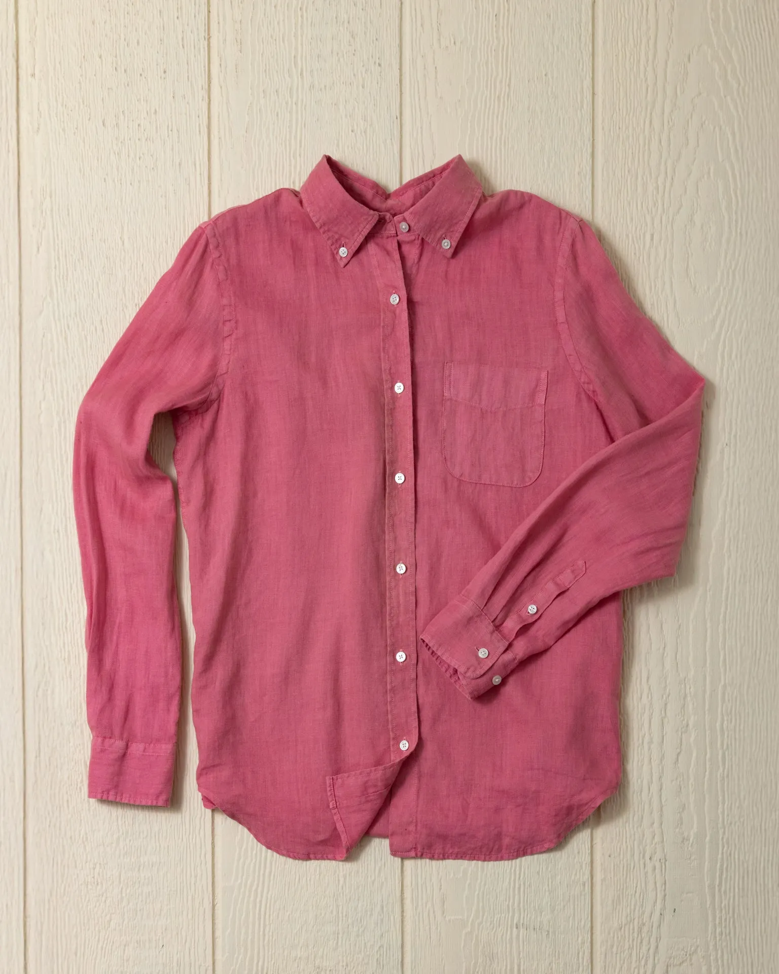 Women's Garment Dyed Linen Shirt in Faded Red sold by Quaker Marine Supply product image thumbnail 2