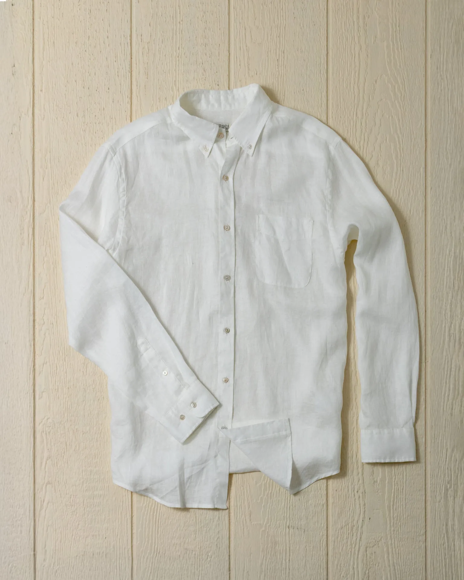 Linen Shirt in Classic White sold by Quaker Marine Supply