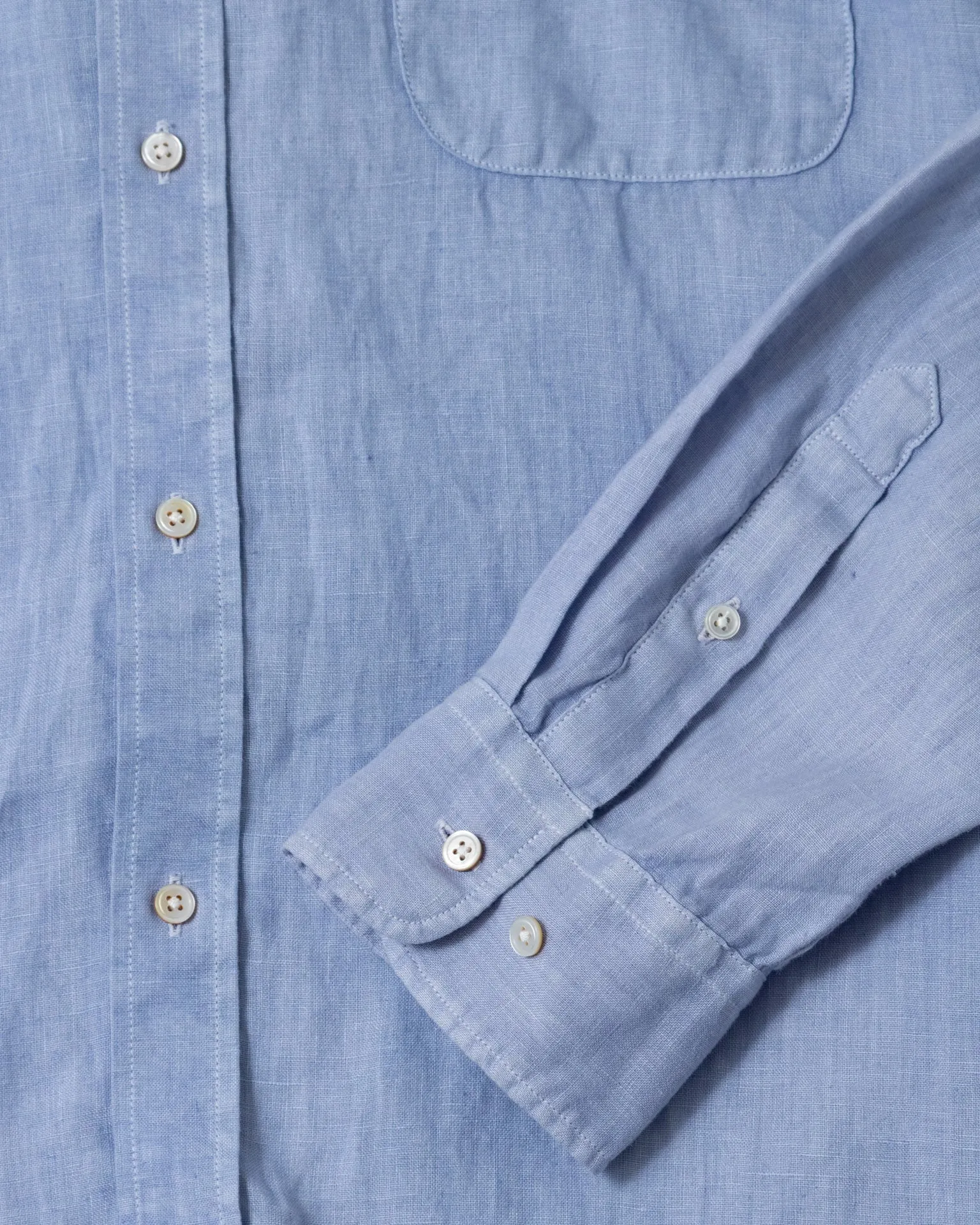 Garment Dyed Linen Shirt in Coastal Blue sold by Quaker Marine Supply product image thumbnail 2