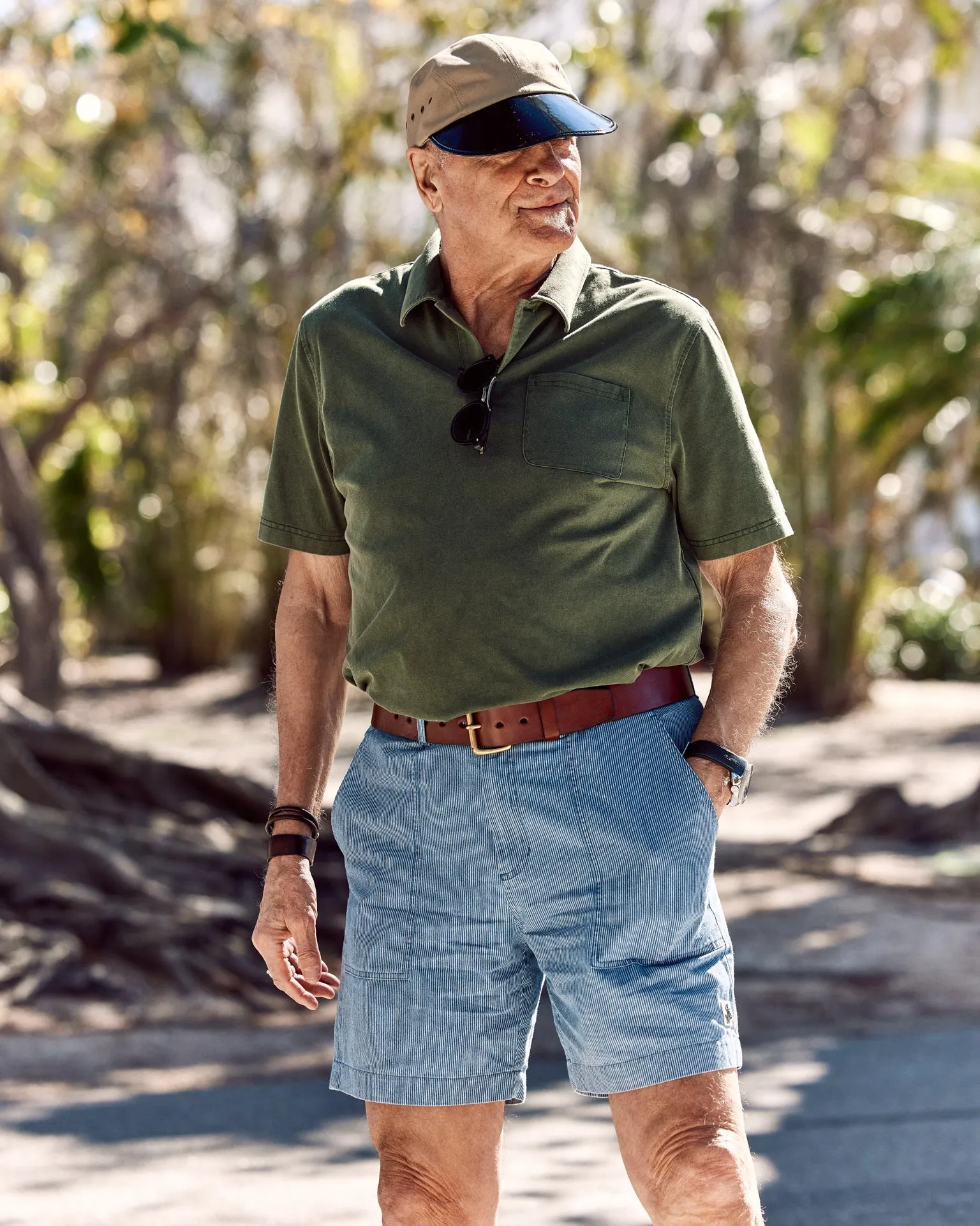 Ventura Short in Denim Blue Hickory Stripe sold by Quaker Marine Supply