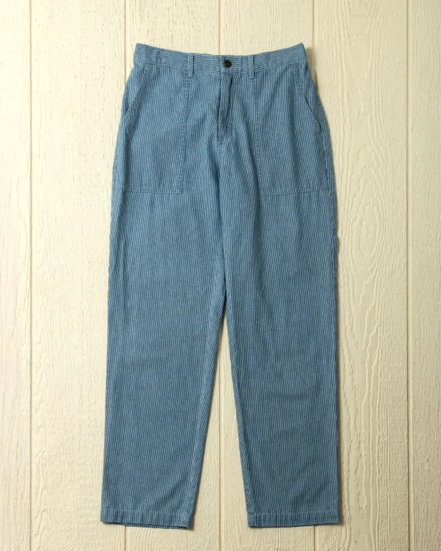 Ventura Pant in Denim Blue Hickory Stripe sold by Quaker Marine Supply