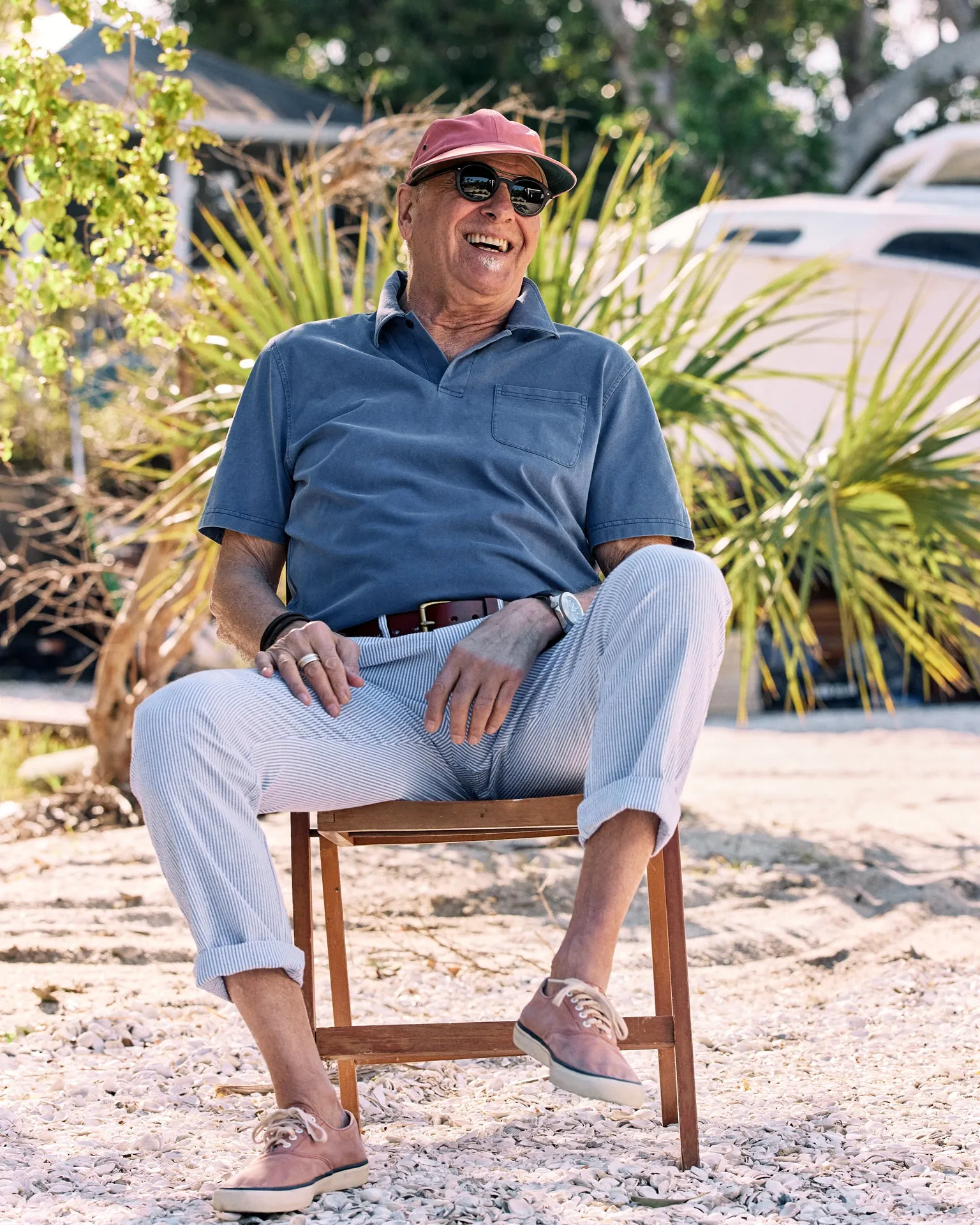 Salt Washed Polo in Weathered Navy sold by Quaker Marine Supply product image thumbnail 2