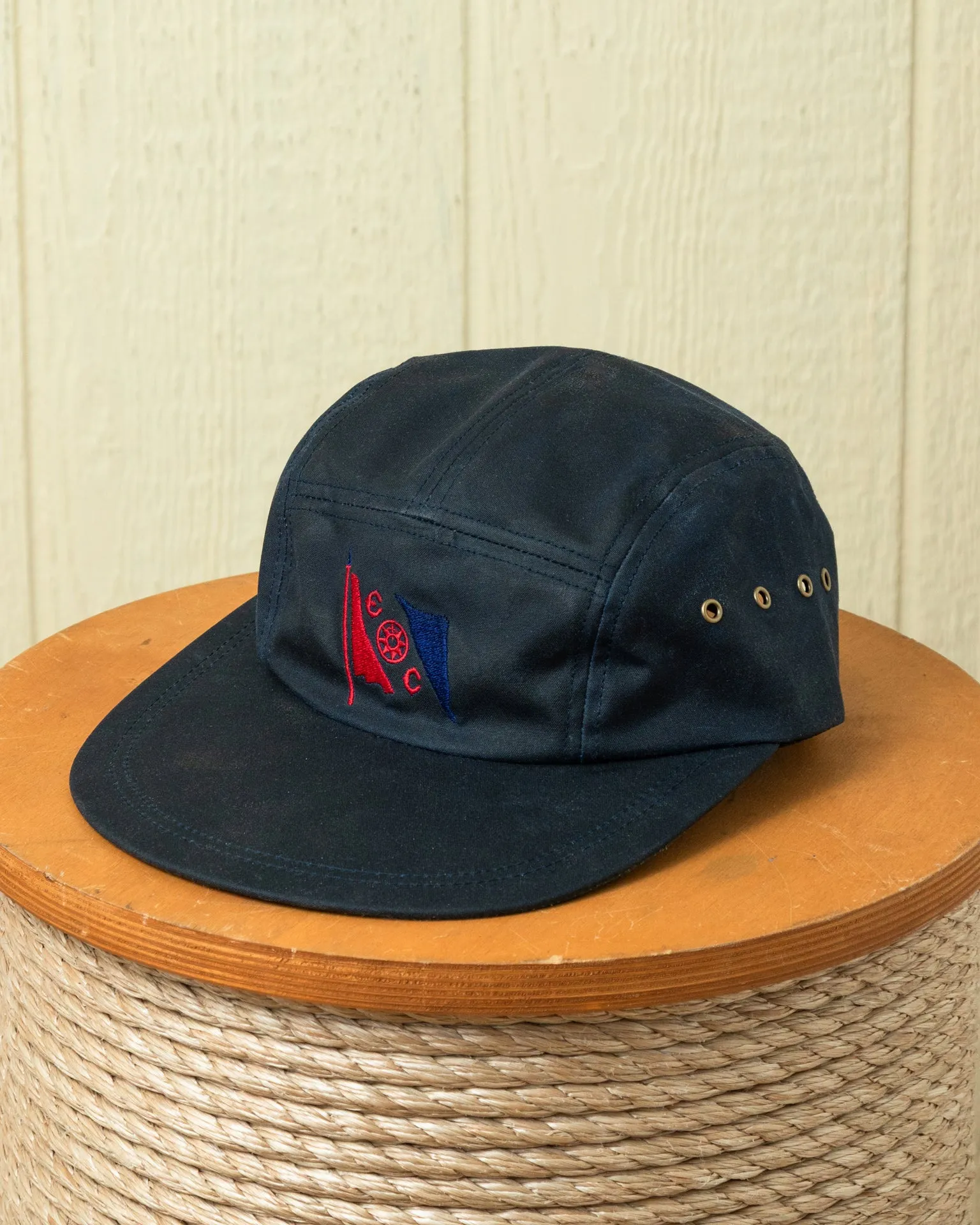 Explorers Club Mountain Walker in Navy Waxed Canvas sold by Quaker Marine Supply