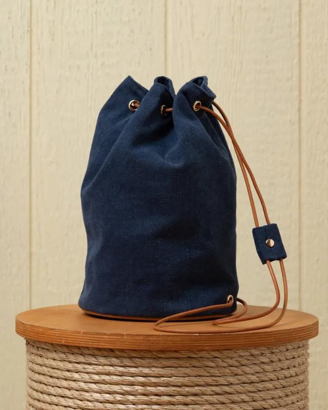Ditty Bag in Brushed Navy Canvas sold by Quaker Marine Supply