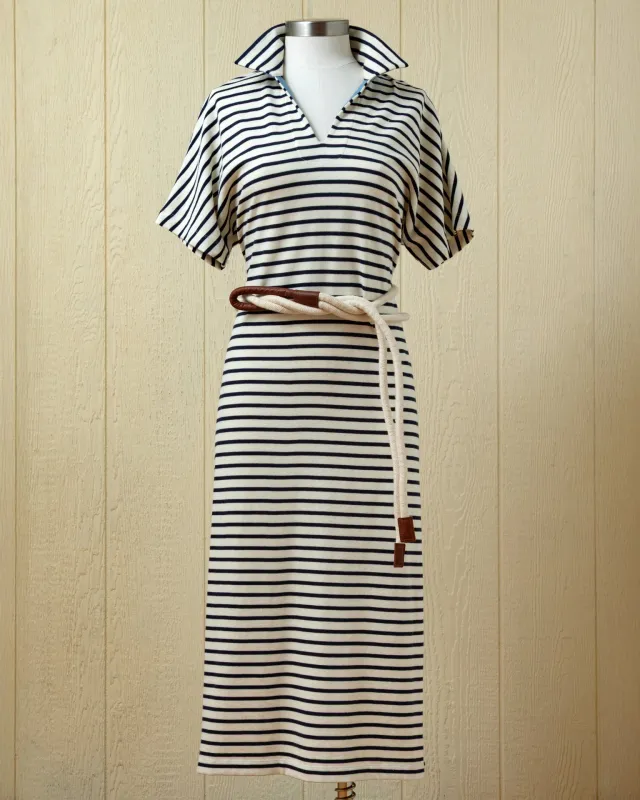 Marin Dress in Cream/Navy sold by Quaker Marine Supply