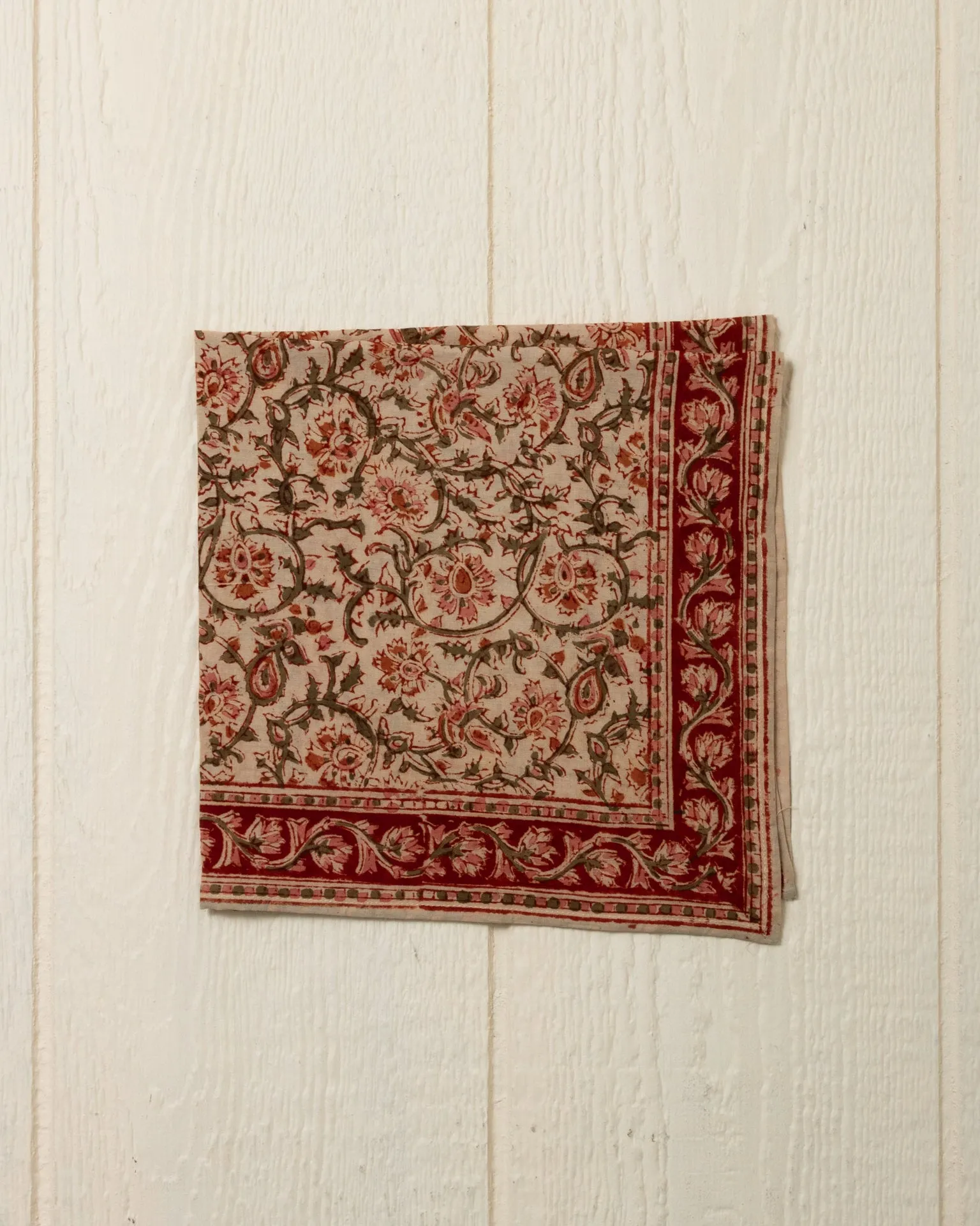 Hand Blocked Bandana in Zinnia sold by Quaker Marine Supply