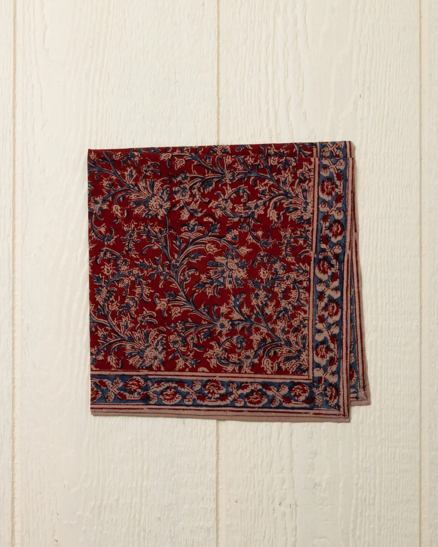 Hand Blocked Bandana in Dahlia sold by Quaker Marine Supply