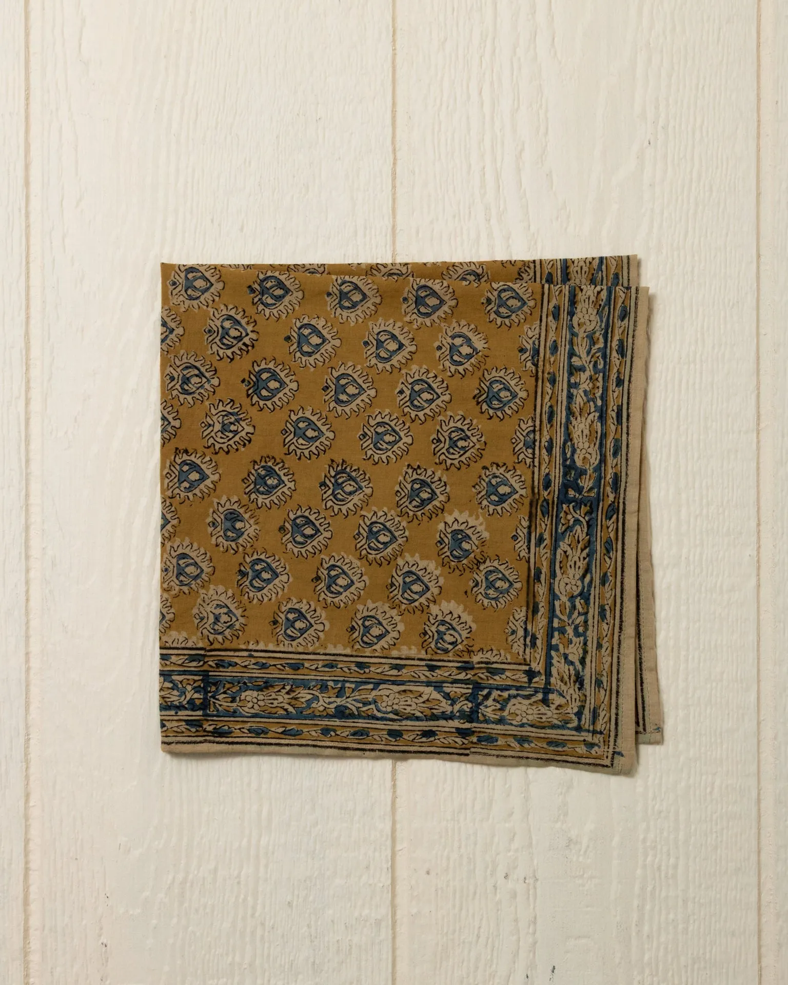 Hand Blocked Bandana in Dandelion sold by Quaker Marine Supply