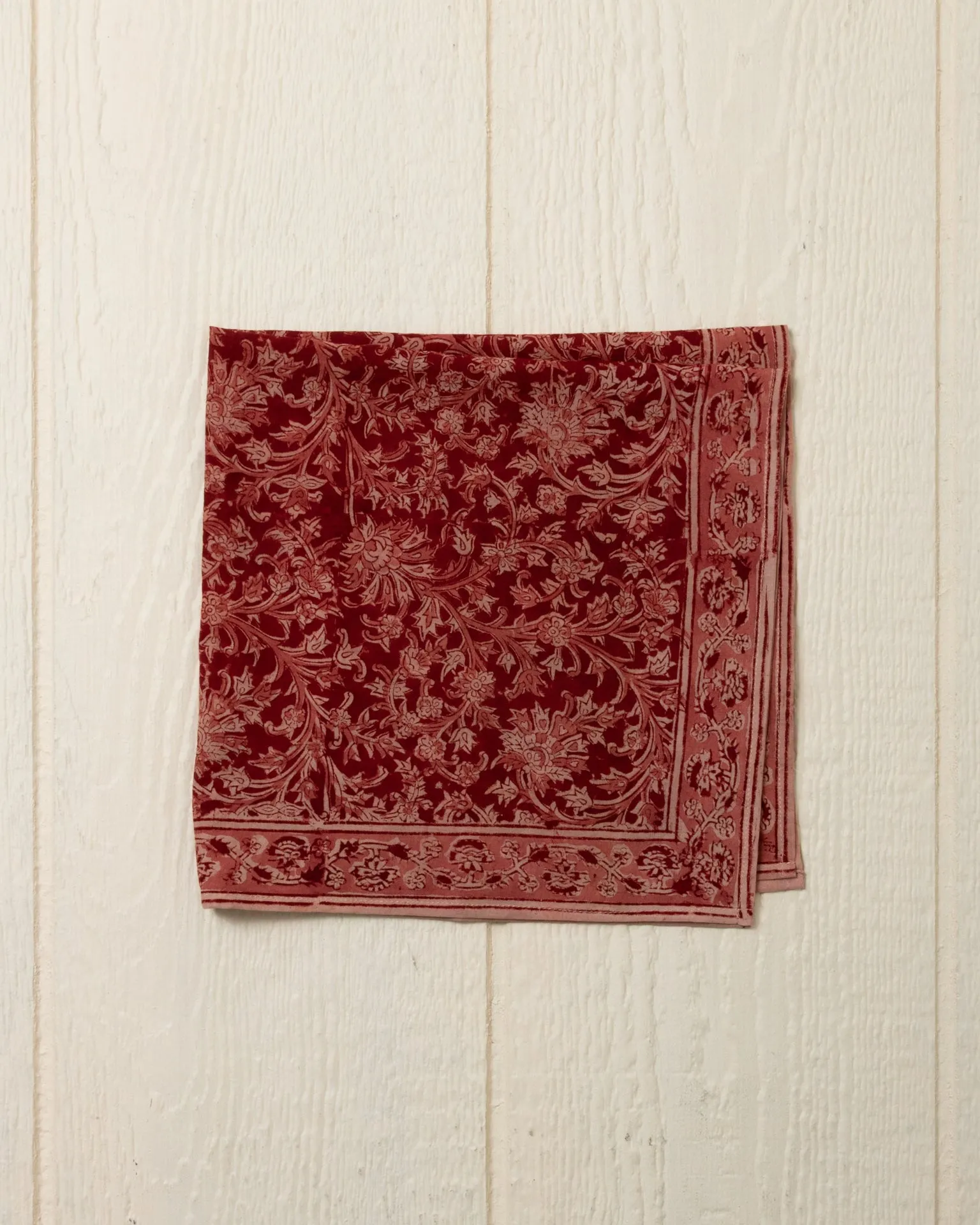 Hand Blocked Bandana in Currant sold by Quaker Marine Supply