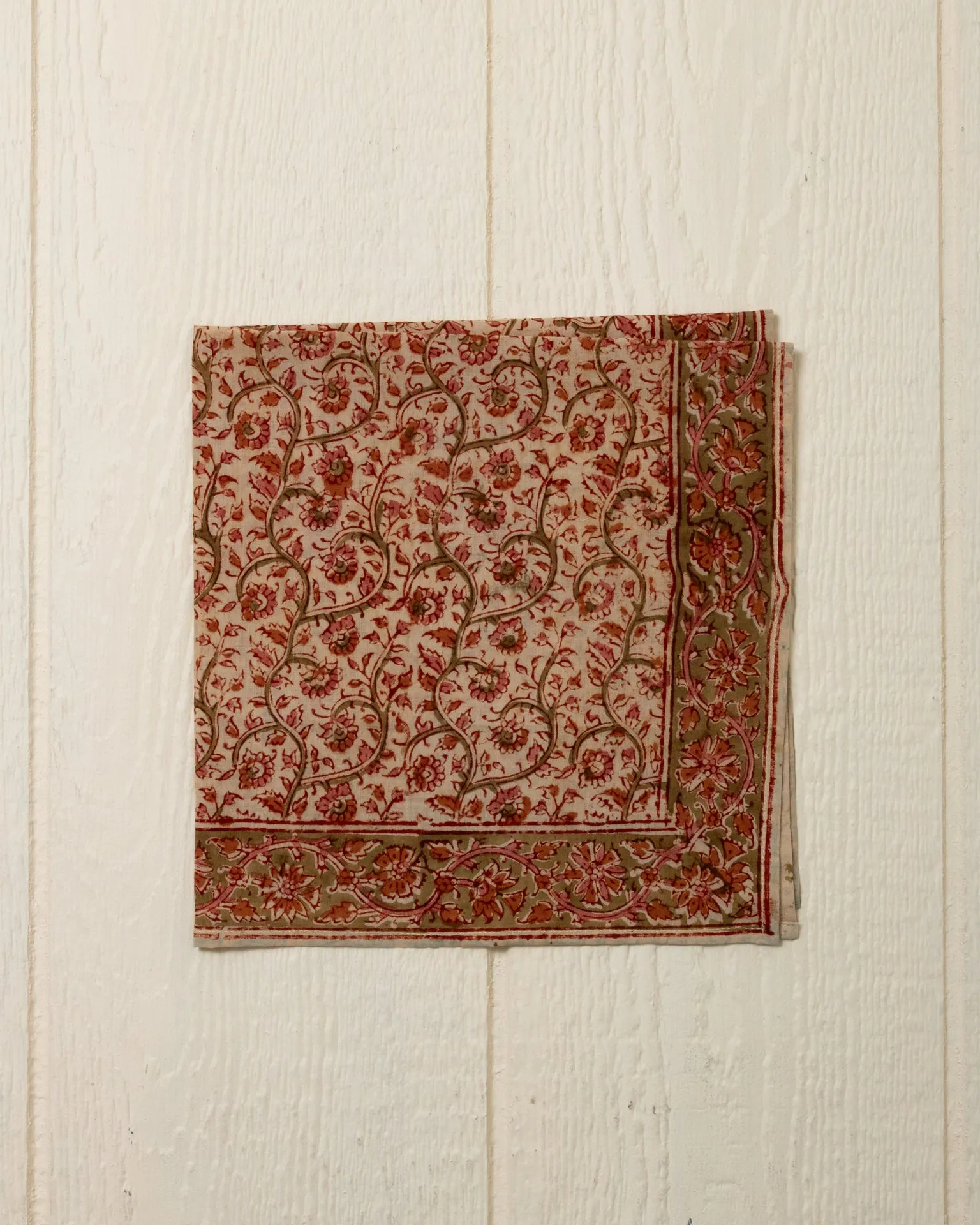 Hand Blocked Bandana in Rosebush sold by Quaker Marine Supply