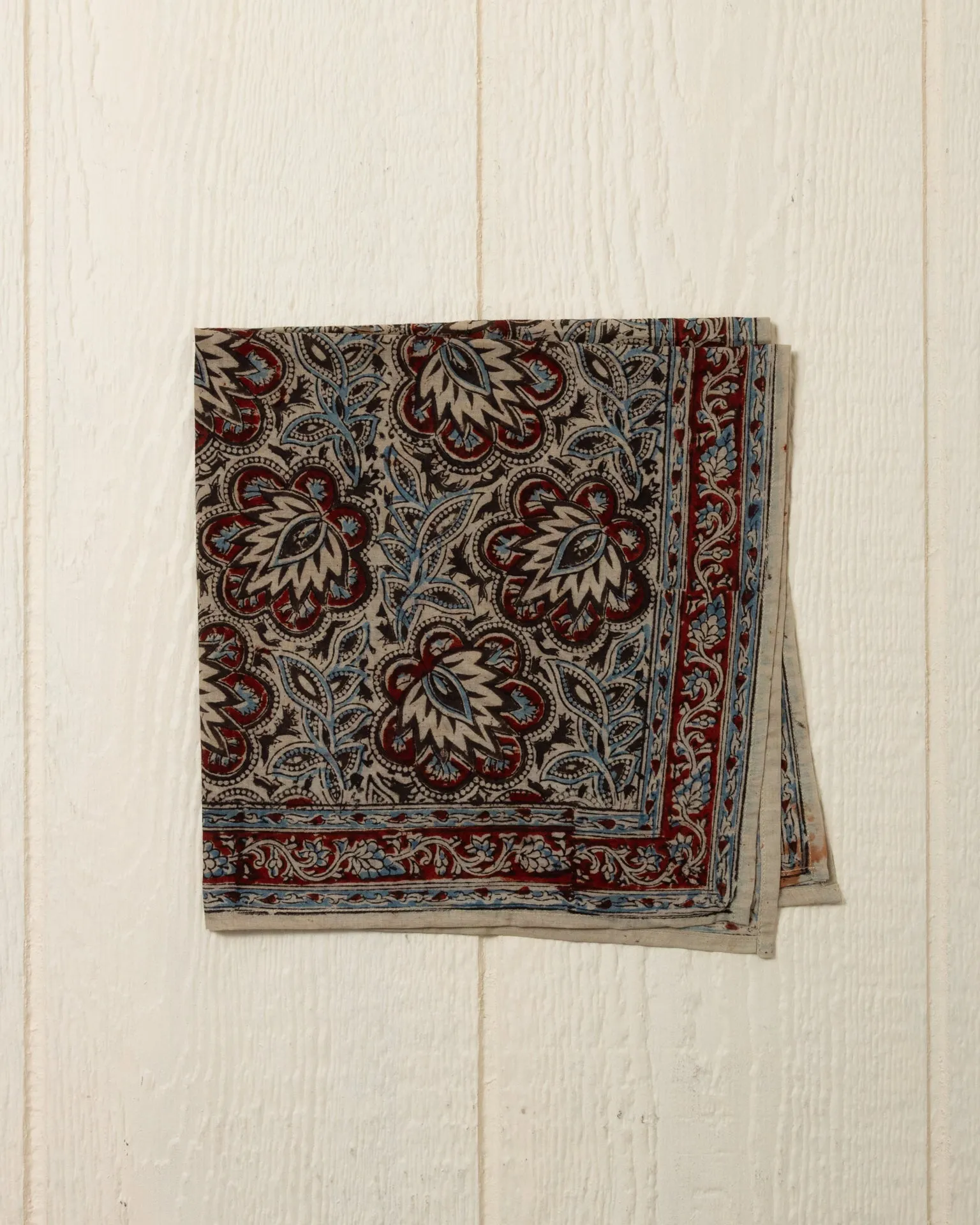 Hand Blocked Bandana in Hibiscus sold by Quaker Marine Supply