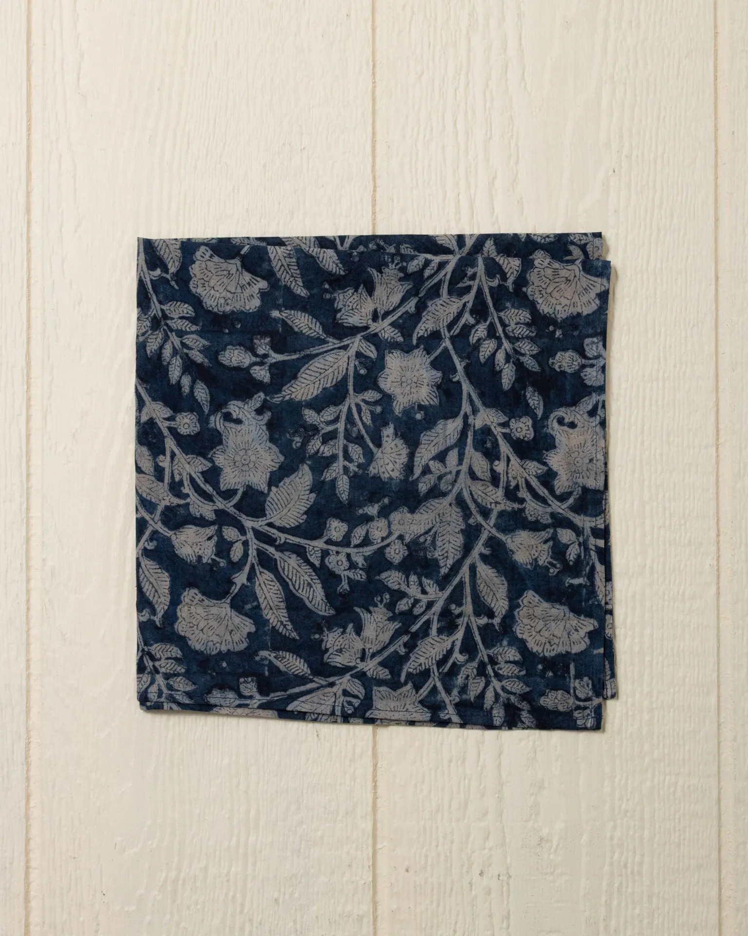 Hand Blocked Bandana in Azure sold by Quaker Marine Supply