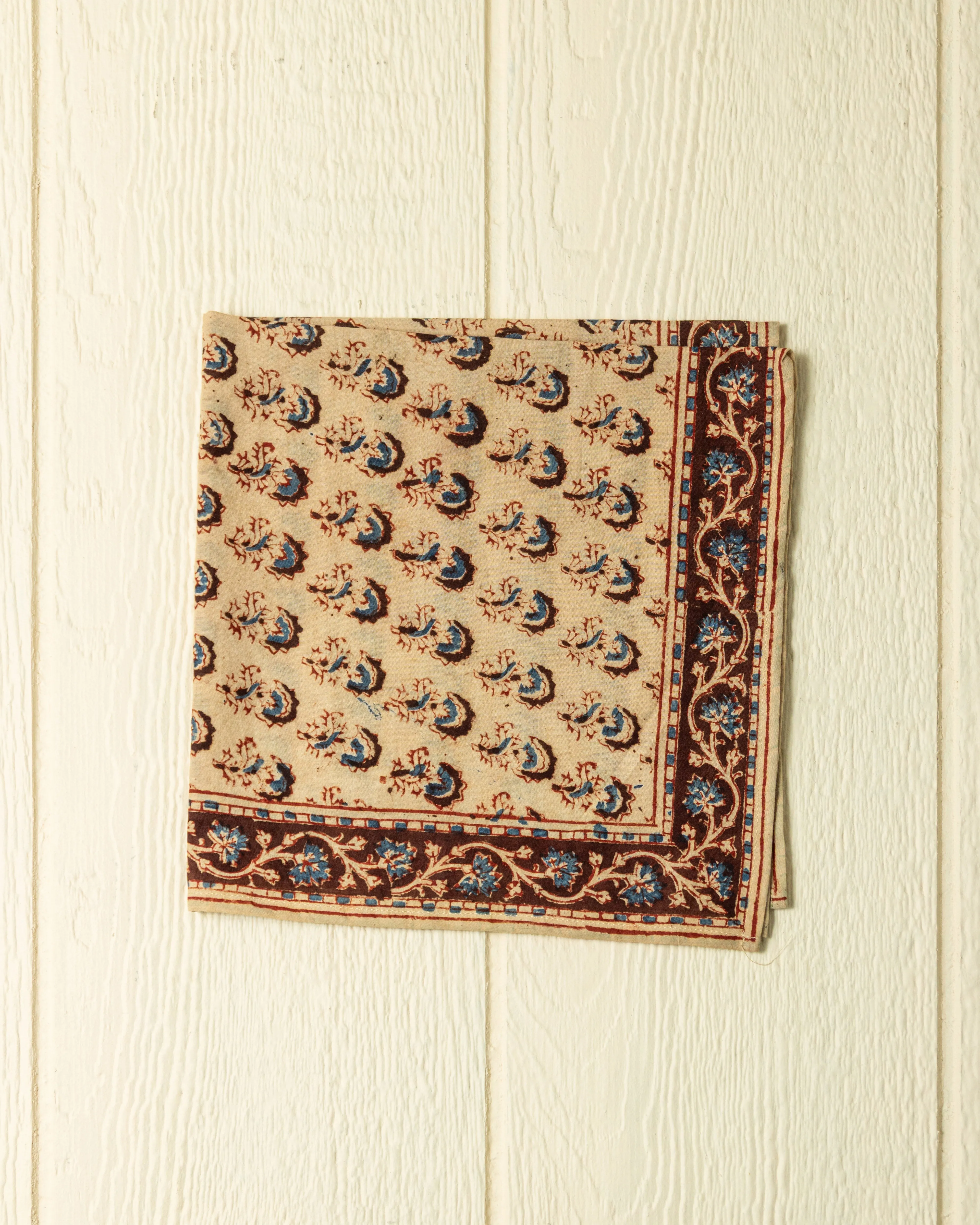 Hand Blocked Bandana in Parchment sold by Quaker Marine Supply