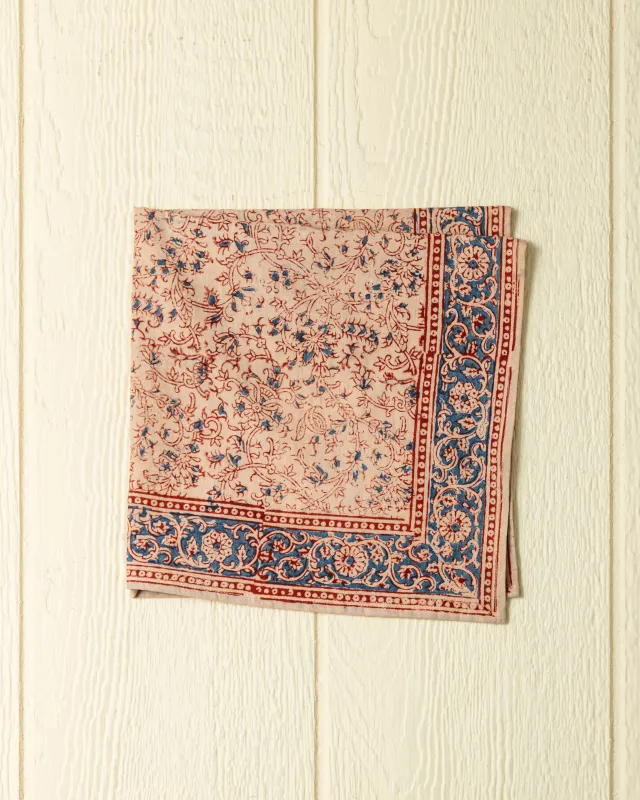 Hand Blocked Bandana in Faded Red sold by Quaker Marine Supply