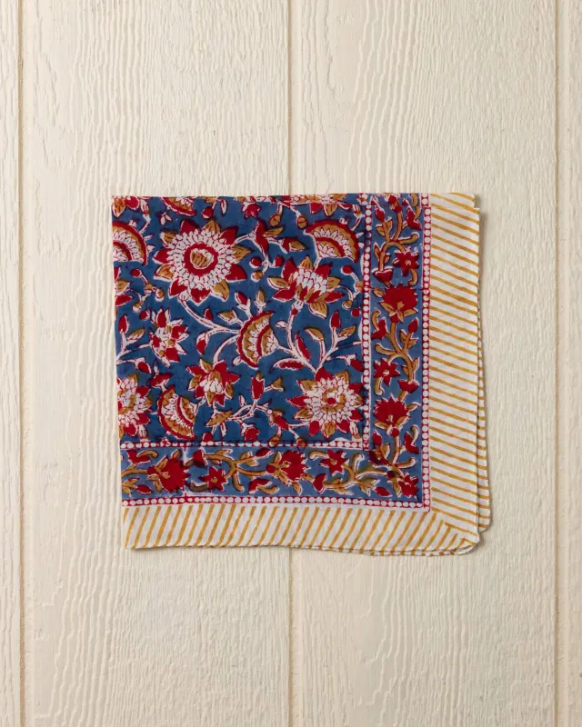 Hand Blocked Bandana in Harvest sold by Quaker Marine Supply