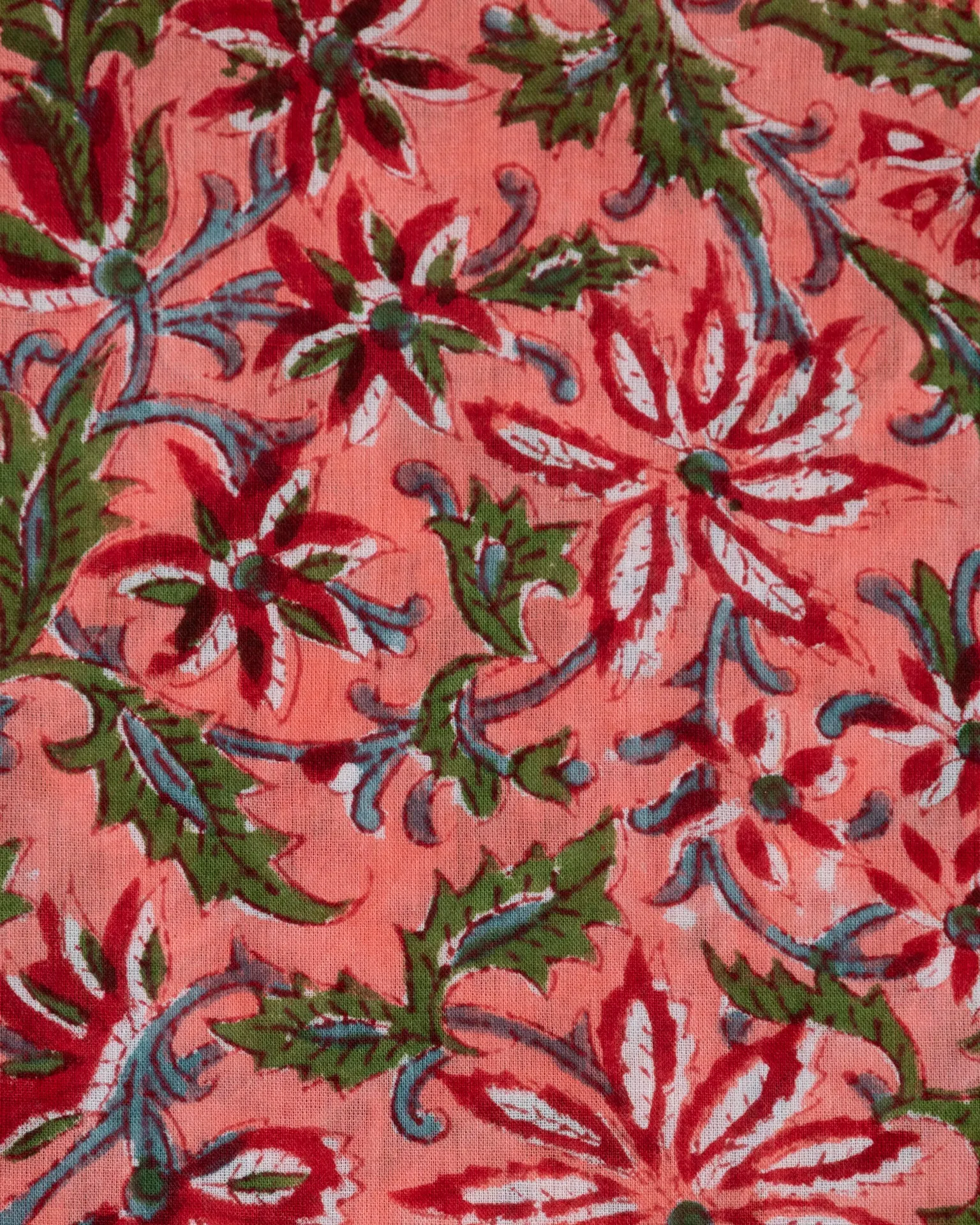 Hand Blocked Bandana in Coral sold by Quaker Marine Supply product image thumbnail 2