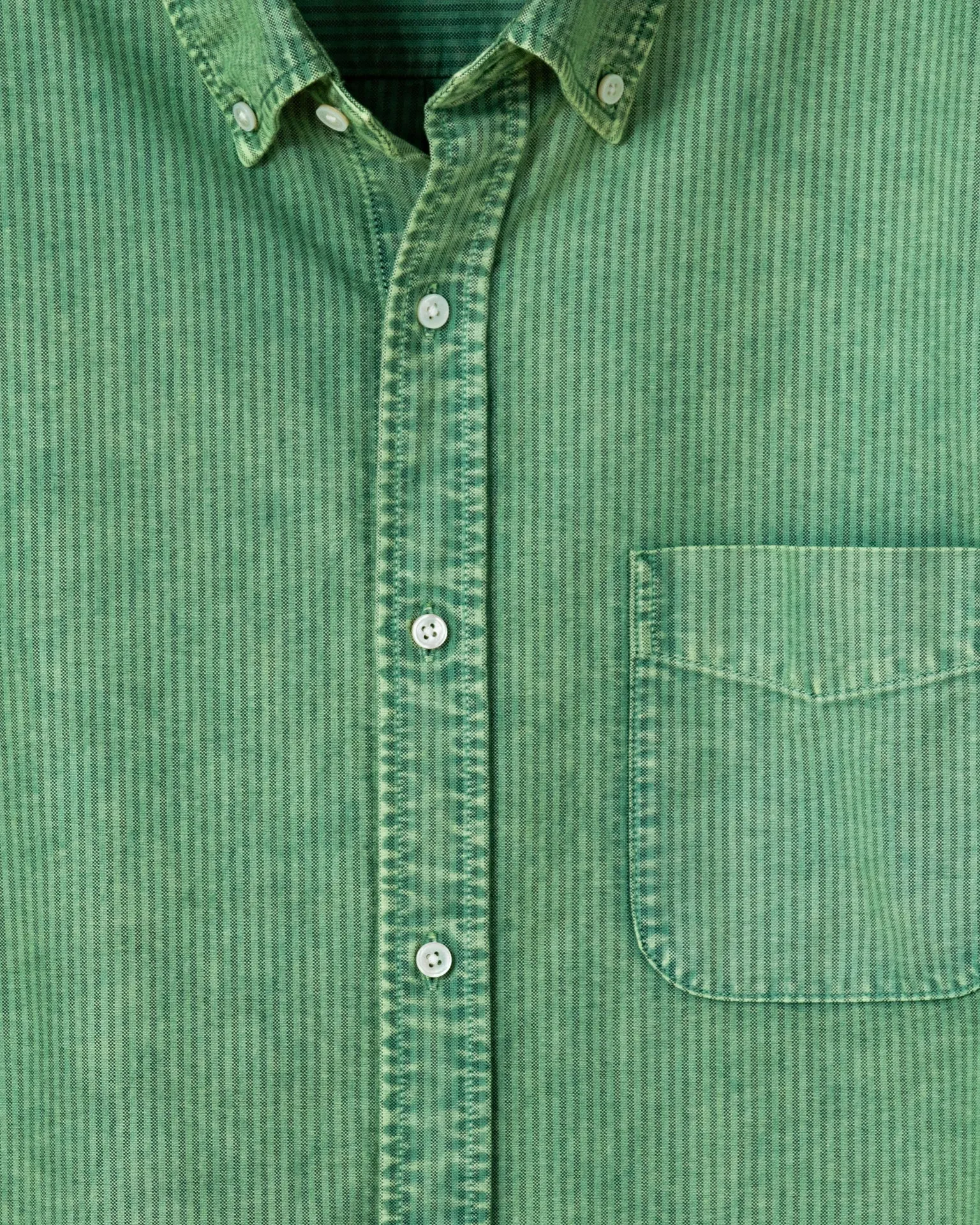 Garment Dyed Oxford Stripe Shirt in Spruce sold by Quaker Marine Supply product image thumbnail 2