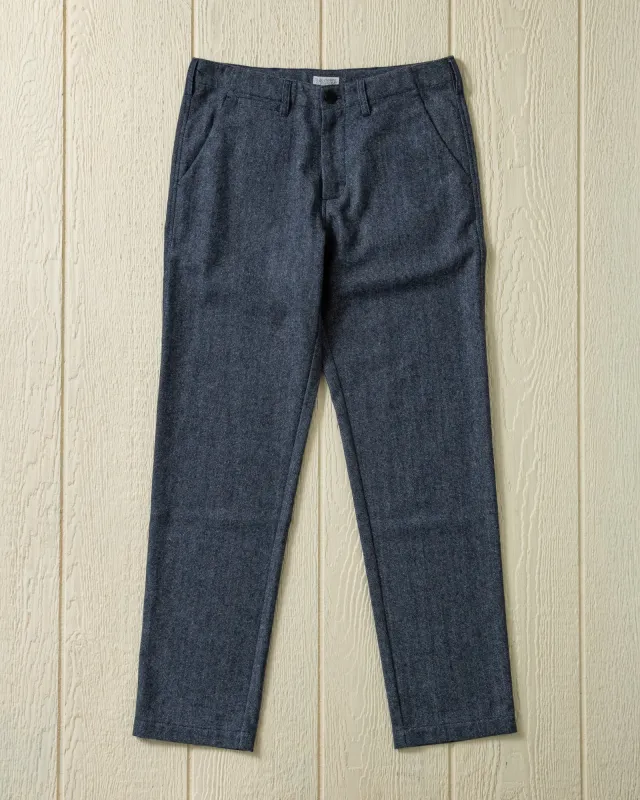 Camden Pant in Navy Twill Washed Wool sold by Quaker Marine Supply
