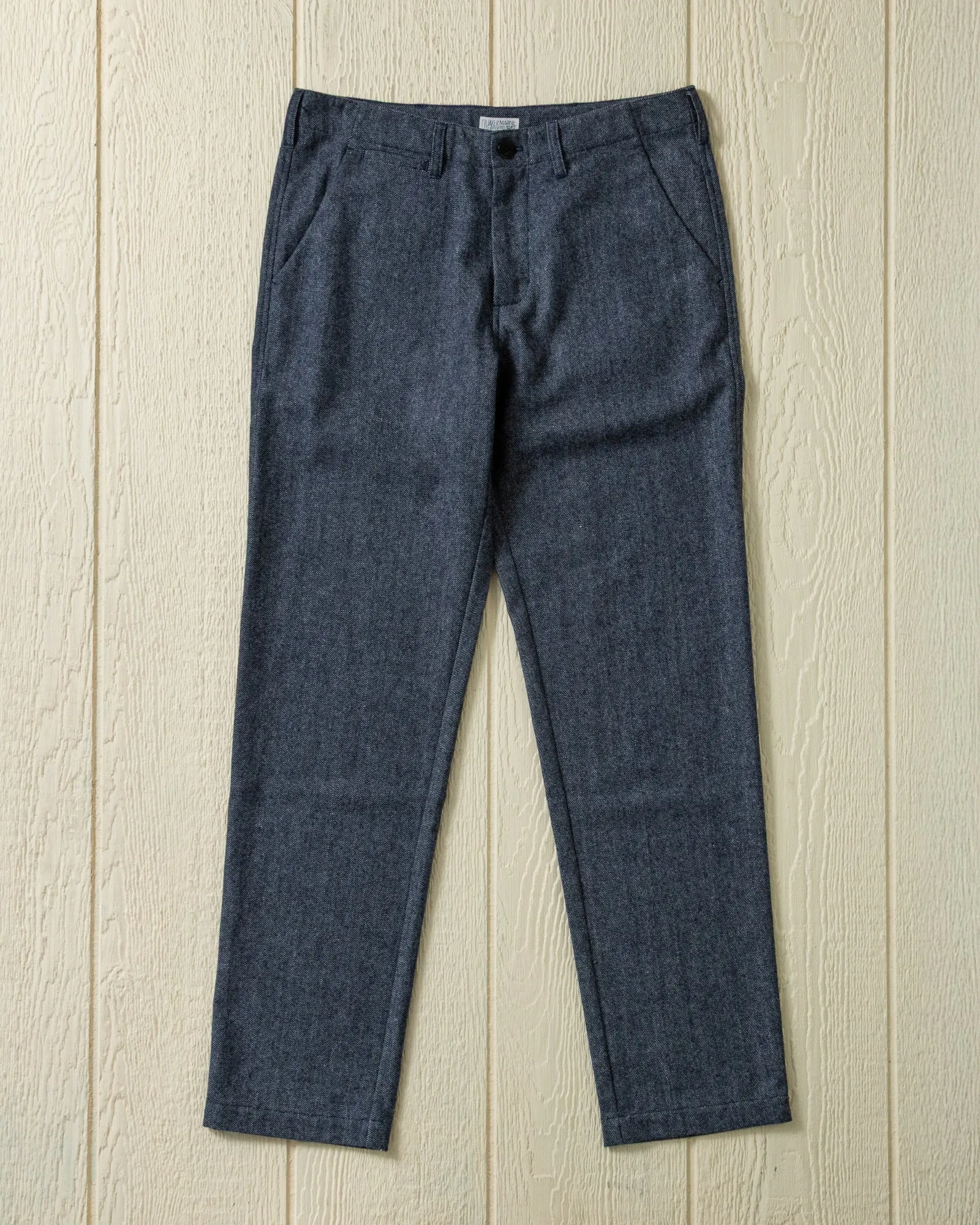 Camden Pant in Navy Twill Washed Wool sold by Quaker Marine Supply